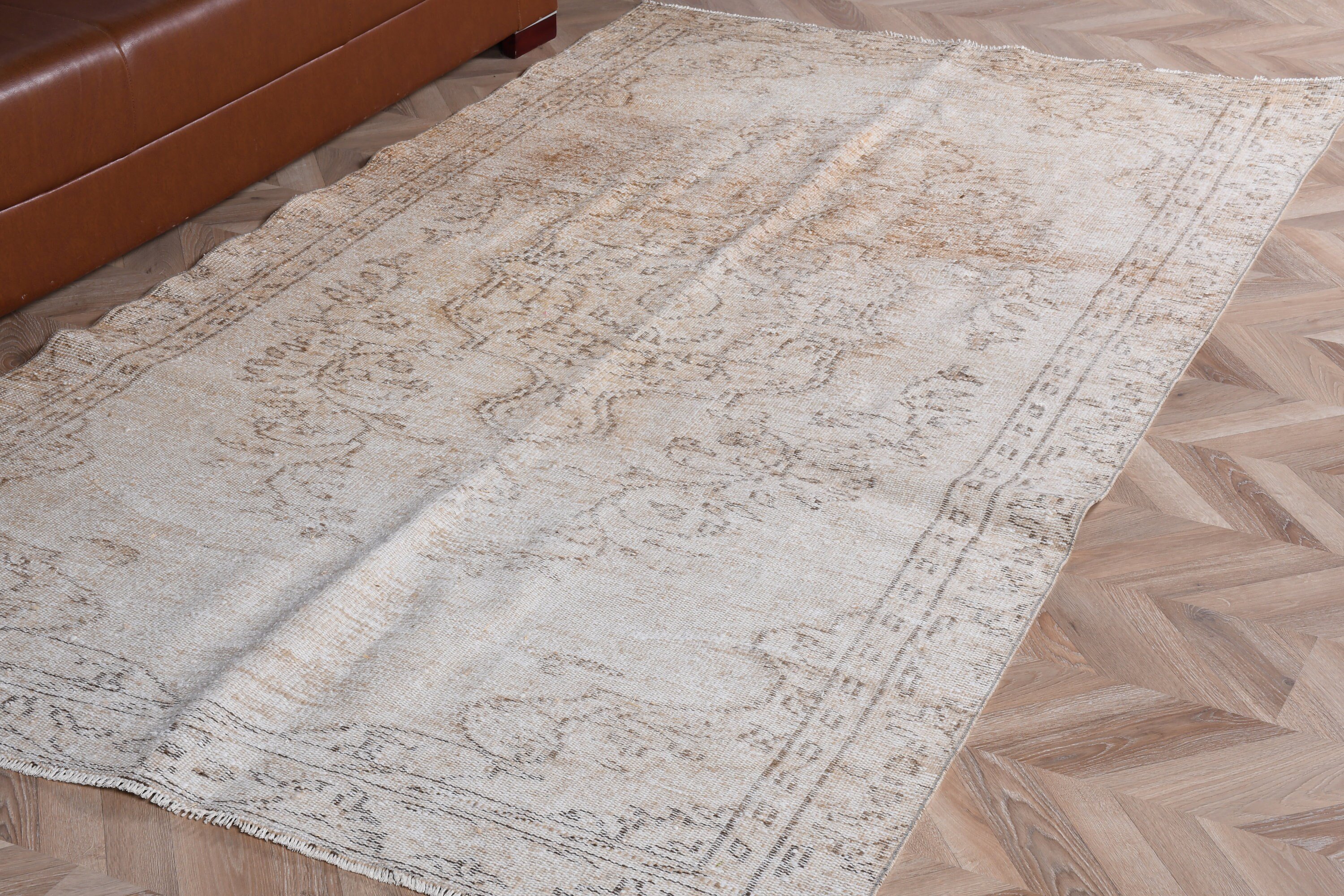 Turkish Rug, Vintage Rug, Abstract Rugs, Dining Room Rugs, White Antique Rug, 4.9x8.5 ft Large Rug, Floor Rug, Anatolian Rug, Salon Rugs