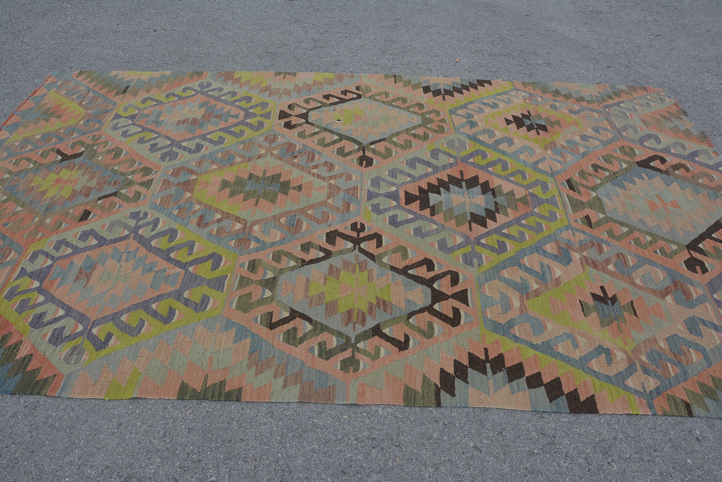 Living Room Rug, Turkish Rug, 5.9x10.2 ft Large Rug, Vintage Rugs, Kitchen Rug, Rugs for Dining Room, Kilim, Salon Rug, Bedroom Rug