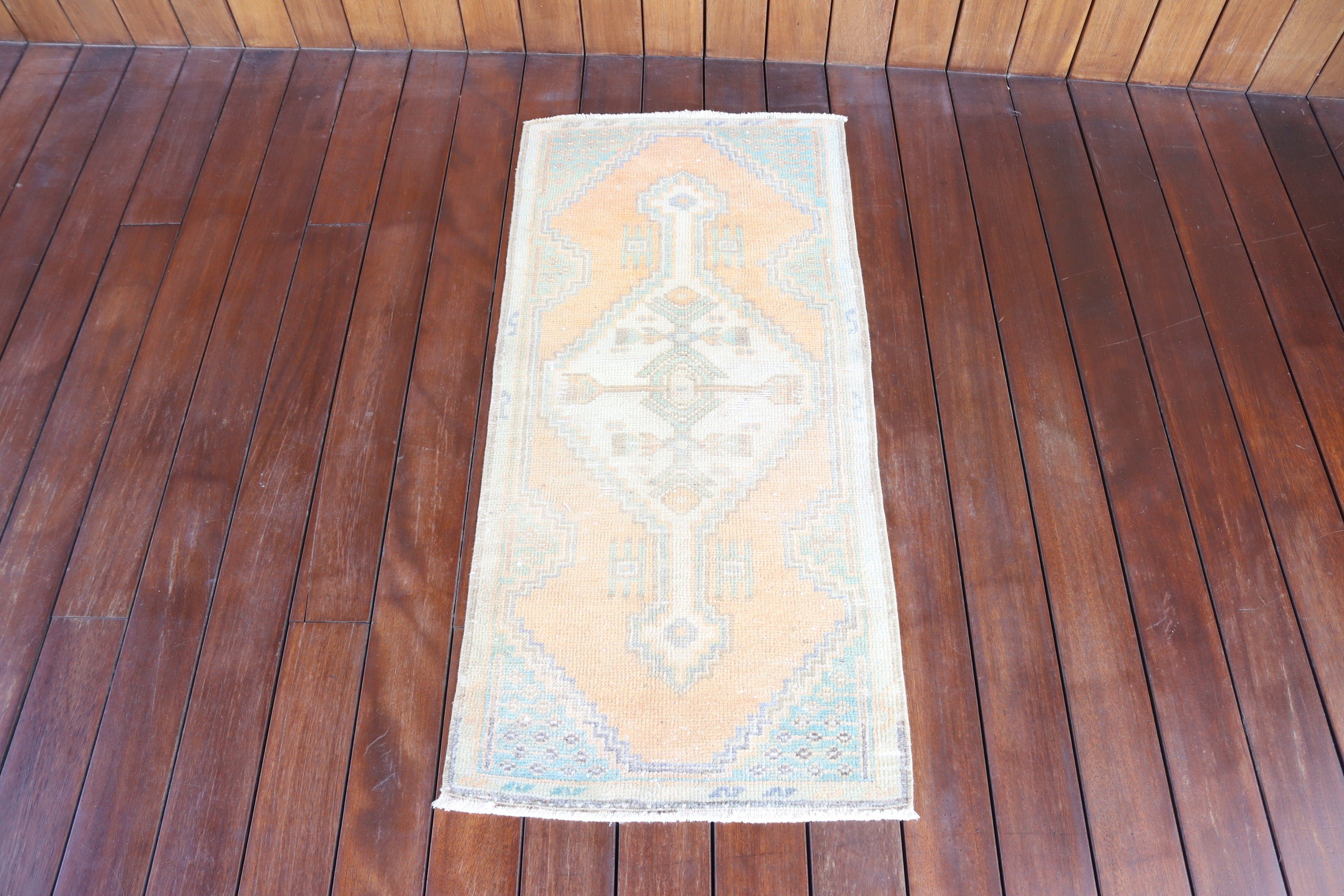 Beige Geometric Rug, Vintage Rug, Wall Hanging Rugs, Small Area Rug, 1.5x3.2 ft Small Rugs, Turkish Rugs, Geometric Rugs