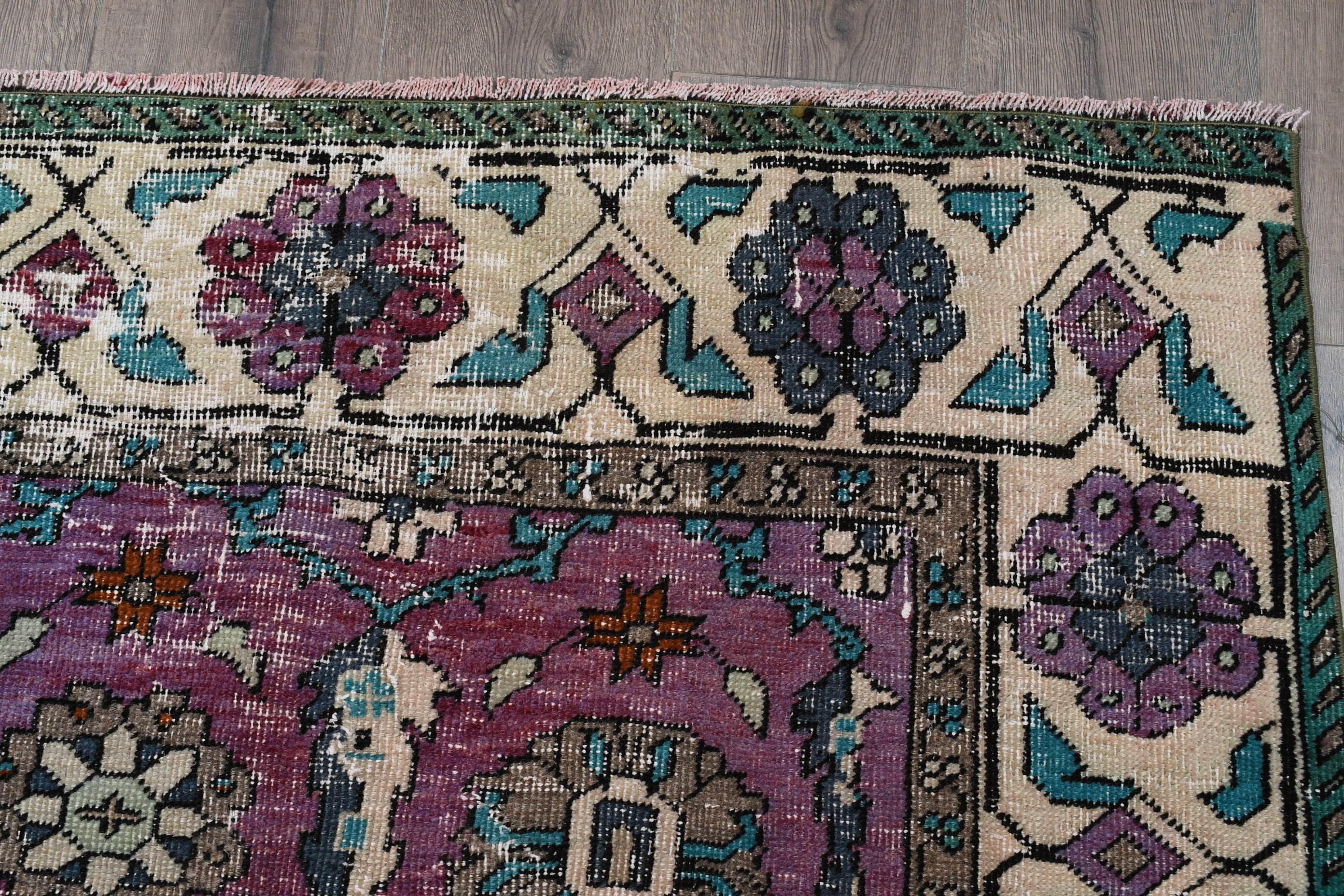 Vintage Rug, Home Decor Rug, Kitchen Rugs, 4.3x8.6 ft Area Rug, Turkish Rugs, Rugs for Living Room, Bedroom Rug, Purple Anatolian Rug