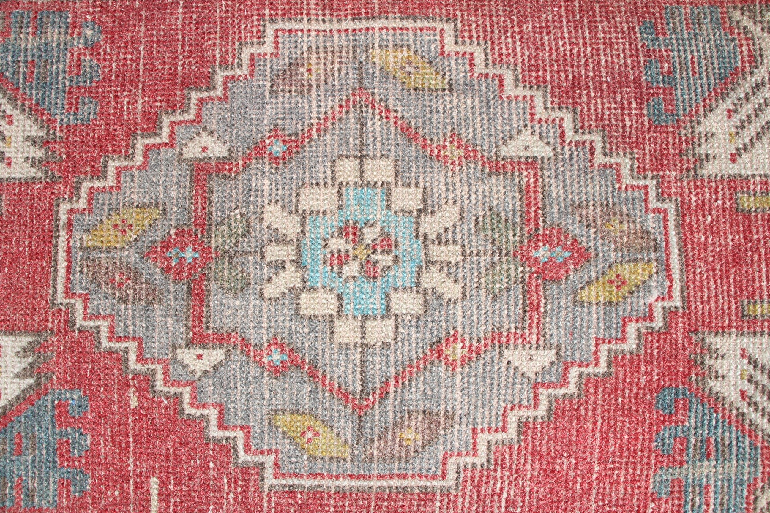 Bath Rugs, Red Kitchen Rug, Nursery Rug, Turkish Rug, Vintage Rug, 1.6x3.3 ft Small Rug, Moroccan Rug, Oriental Rug, Rugs for Bedroom