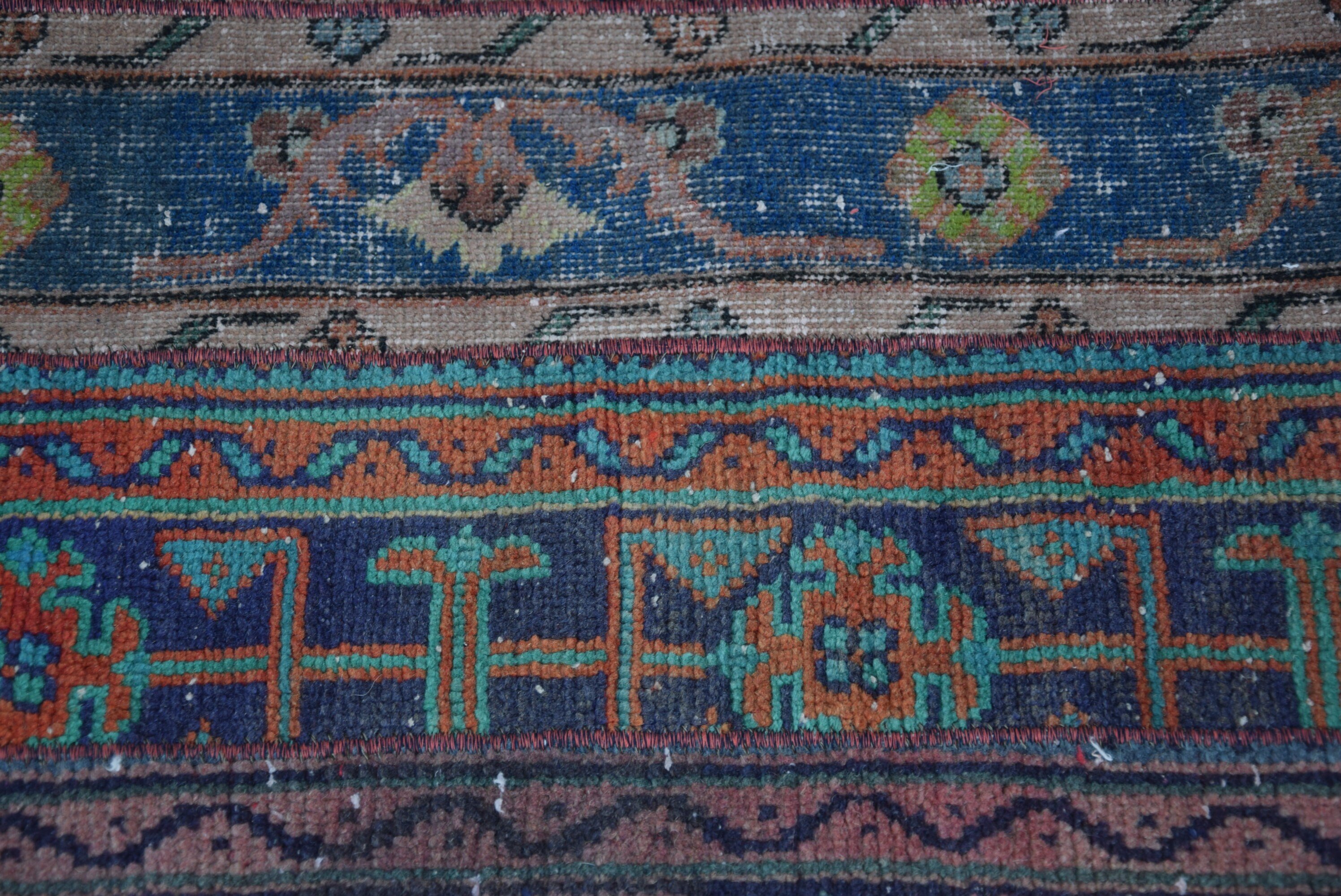 Vintage Halı, 2.3x4.4 ft Küçük Halı, Türk Halısı, Mavi Mutfak Halısı, Yatak Odası Halıları, Sevimli Halı, Duvara Asma Halılar, Çocuk Halısı, Antika Halılar