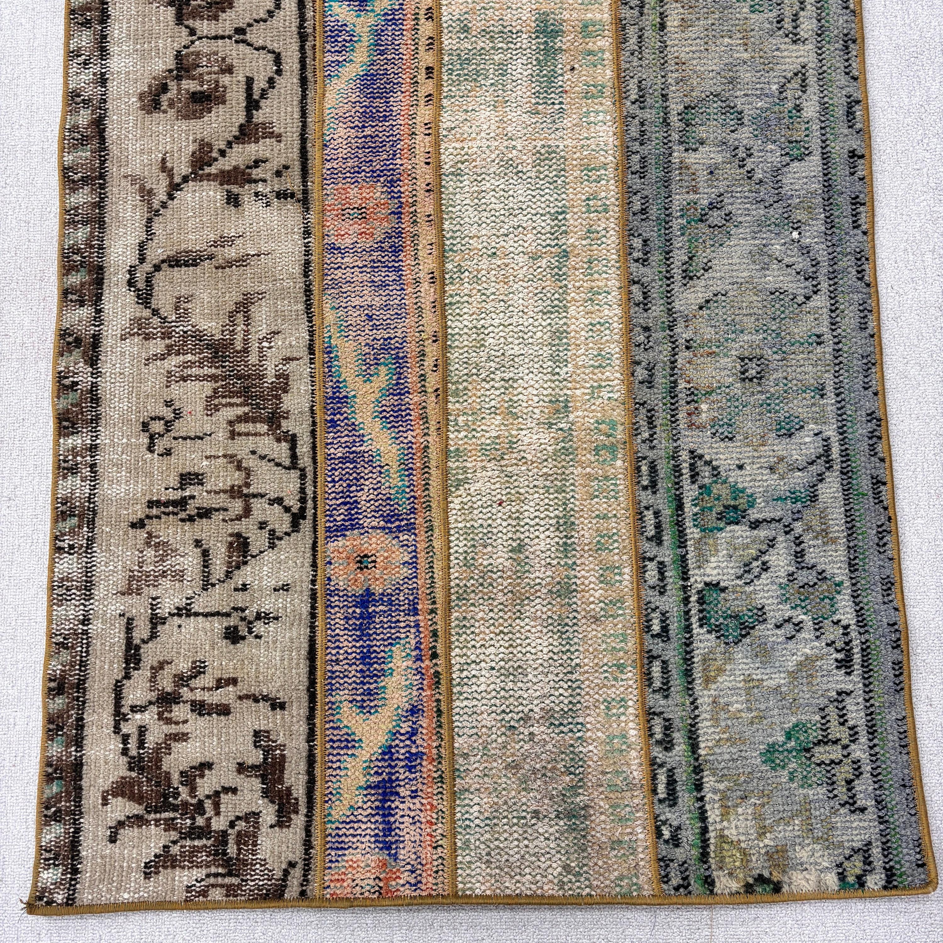 Turkish Rugs, Bath Mat Boho Rugs, Vintage Rugs, Green Wool Rugs, 2.7x5 ft Small Rug, Door Mat Rugs, Antique Rugs, Bedroom Rug