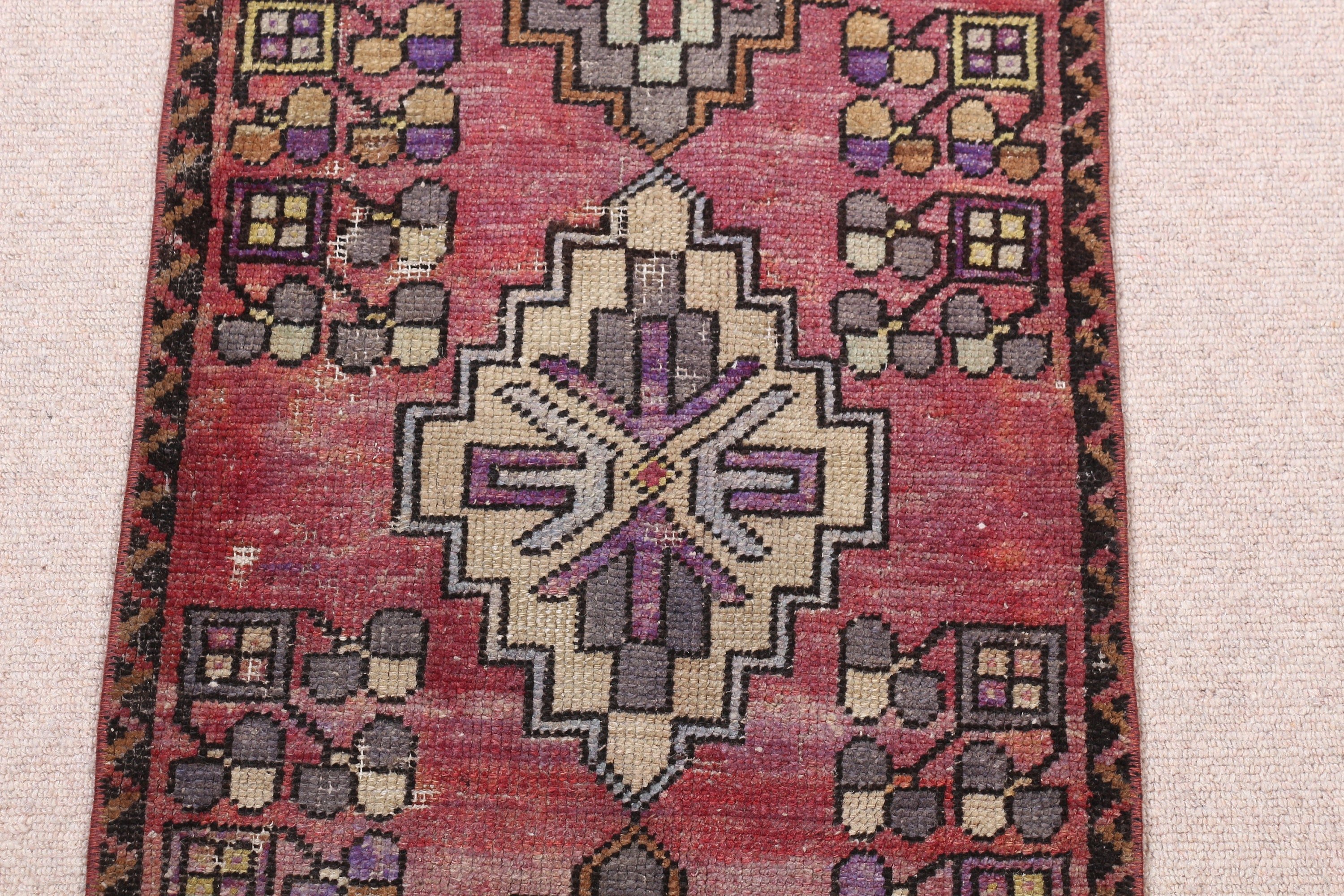 Banyo Halısı, Türk Halısı, Oryantal Halı, Mutfak Halısı, Mor Havalı Halılar, Mutfak Halıları, El Yapımı Halılar, 1,6x3,3 ft Küçük Halı, Vintage Halılar