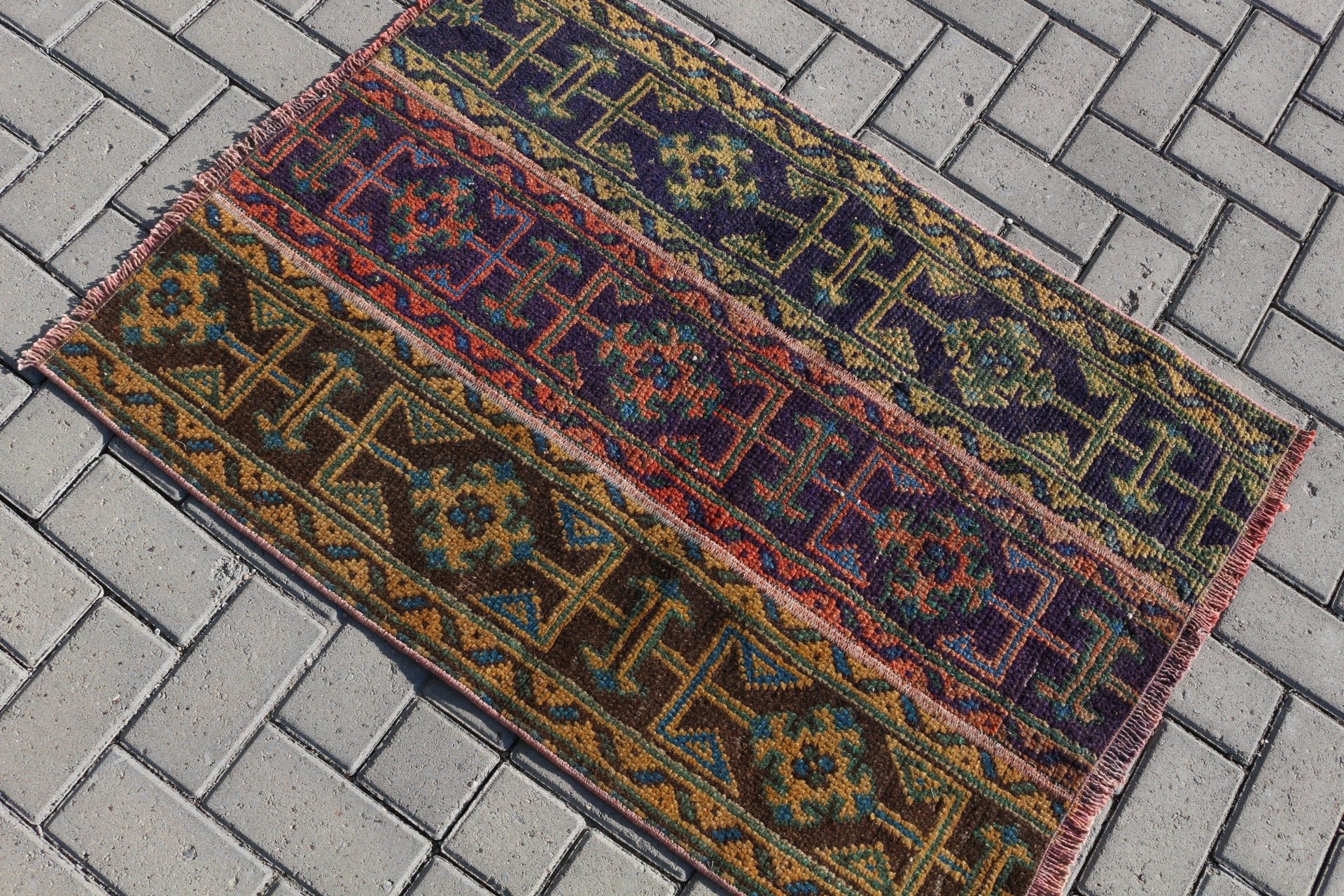 Kitchen Rugs, Bath Rug, Cool Rugs, Vintage Rug, Bathroom Rugs, Turkish Rug, Blue  2.5x3.6 ft Small Rug, Rugs for Bathroom