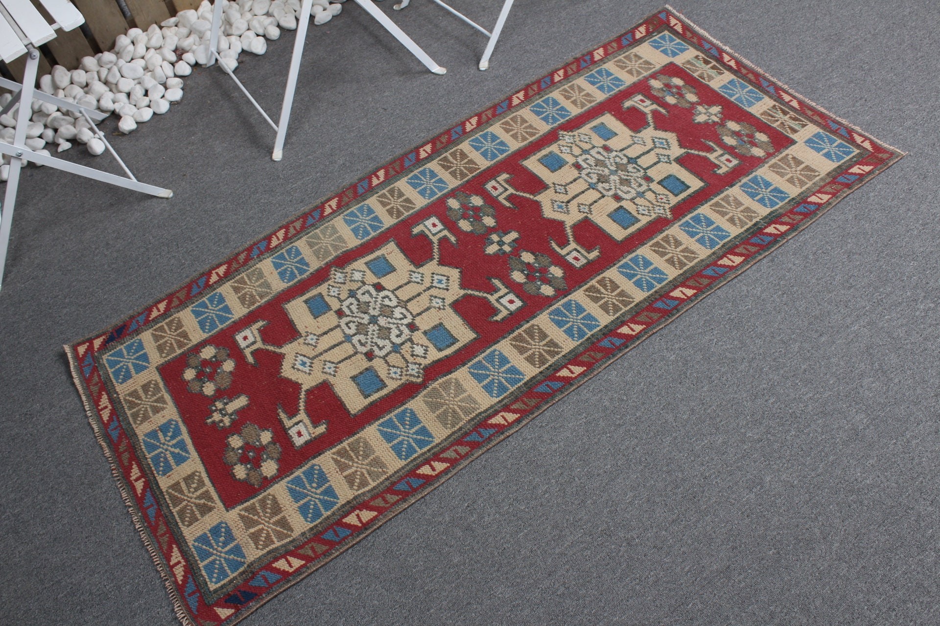 Nursery Rugs, Turkish Rug, 2.3x5.1 ft Small Rug, Rugs for Bedroom, Red Antique Rug, Antique Rug, Vintage Rug, Entry Rugs, Floor Rug