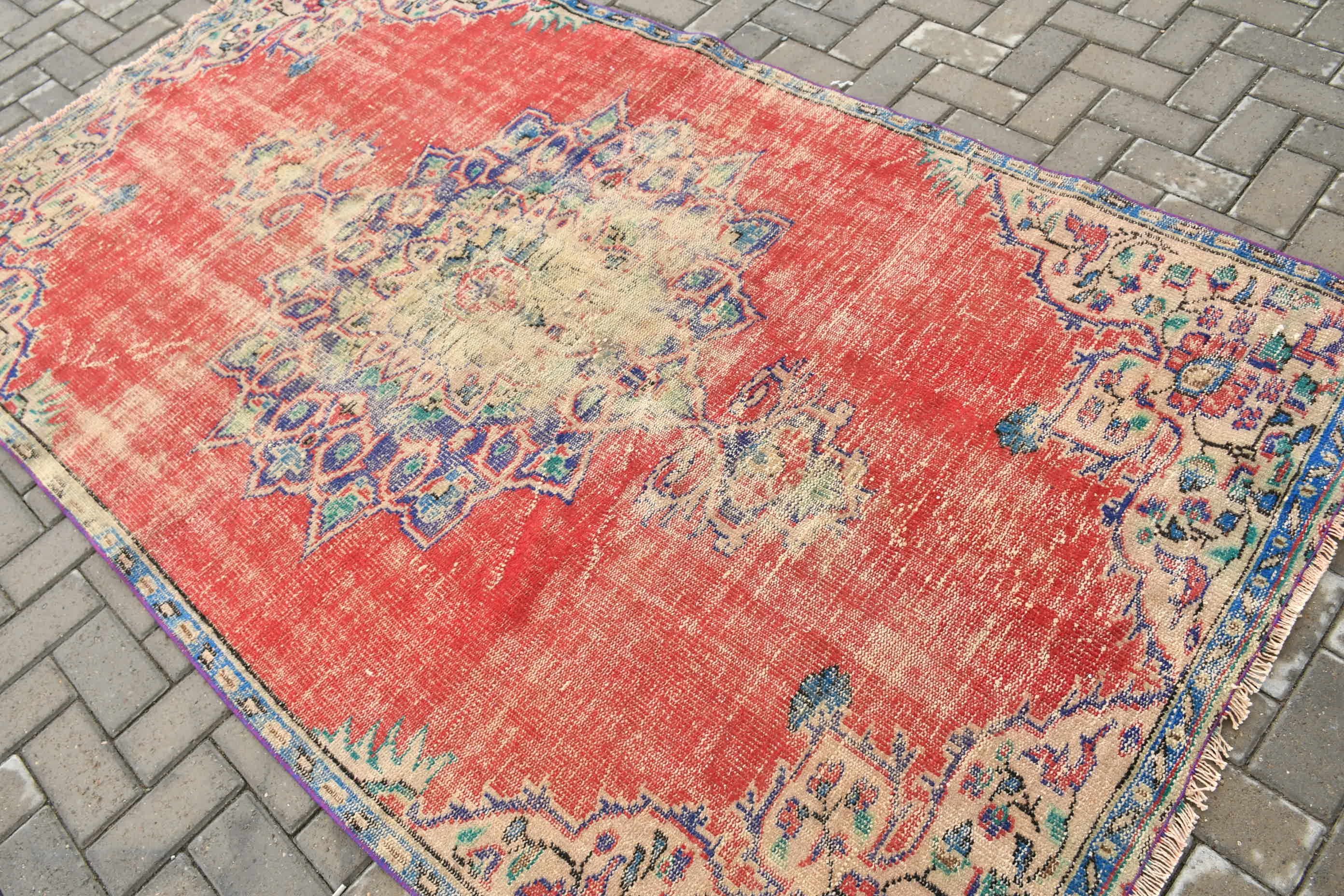 Home Decor Rugs, Vintage Rug, Living Room Rug, 4.8x8.4 ft Large Rug, Oriental Rugs, Salon Rug, Turkish Rugs, Old Rug, Red Moroccan Rugs