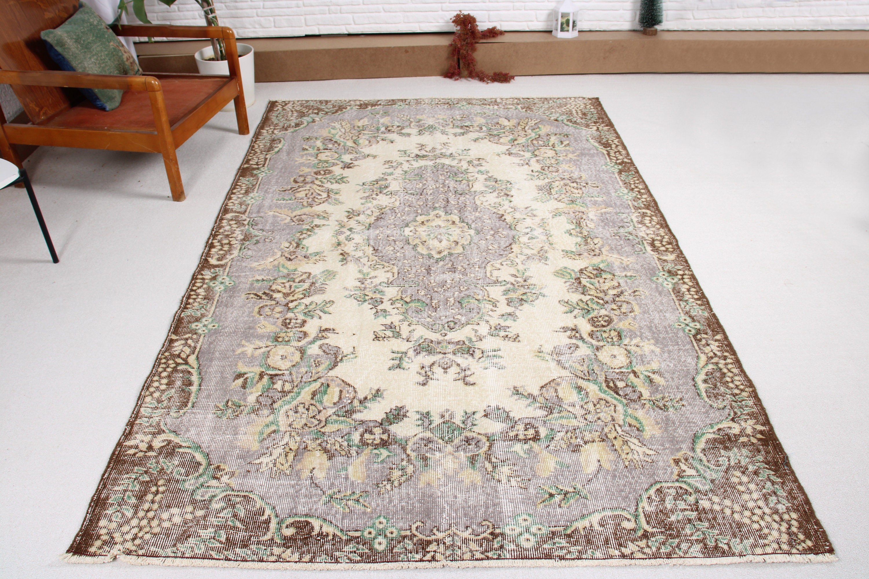 Büyük Boho Halılar, Havalı Halı, Türk Halıları, Vintage Halı, Mor El Dokuma Halı, Etnik Halılar, 5,4x8,4 ft Büyük Halılar, Büyük Vintage Halı, Boho Halı