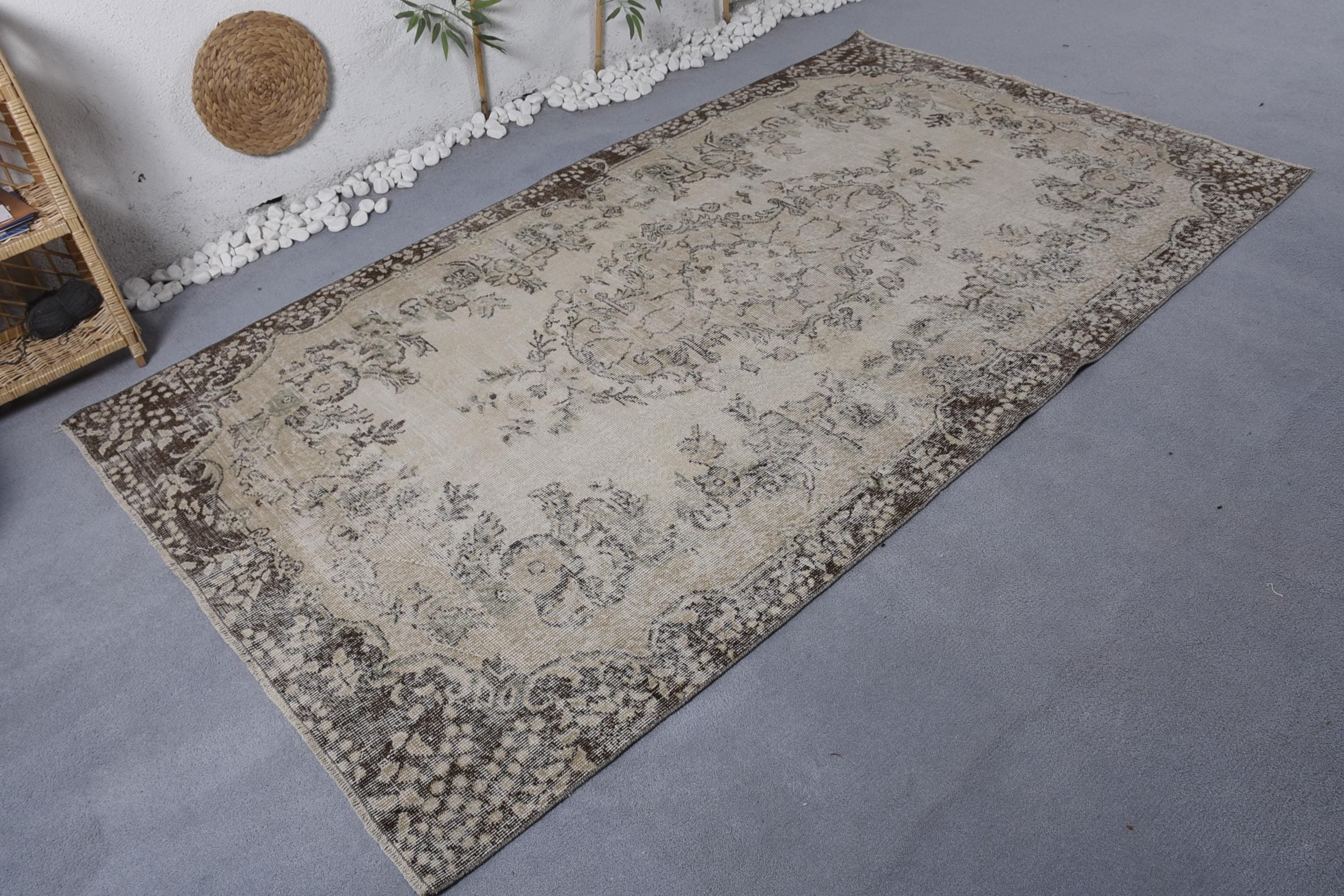 Vintage Decor Rug, Floor Rug, Salon Rugs, Beige Antique Rugs, Boho Rug, Turkish Rugs, Large Vintage Rug, Vintage Rug, 5x8.7 ft Large Rugs