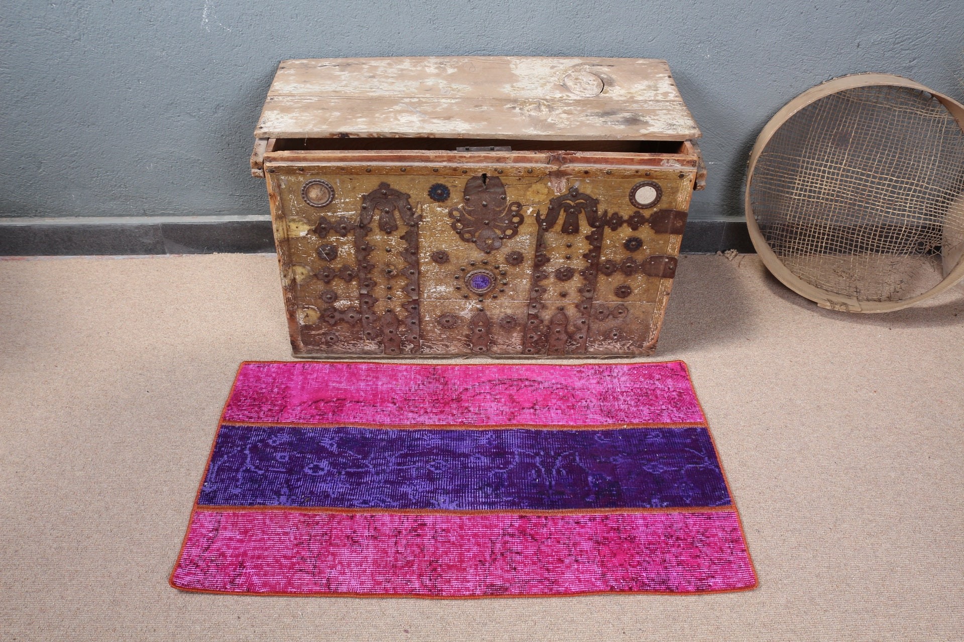 Turkish Rugs, Bedroom Rug, 1.9x3.3 ft Small Rug, Pink Anatolian Rug, Rugs for Entry, Bathroom Rug, Oriental Rugs, Vintage Rugs, Oushak Rug