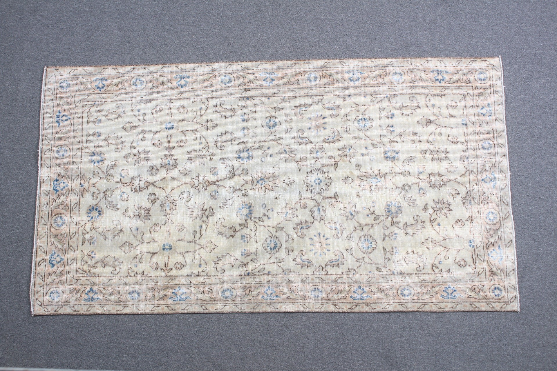 Cool Rug, Vintage Rug, Beige Kitchen Rug, 3.7x6.8 ft Area Rugs, Outdoor Rug, Rugs for Nursery, Turkish Rug, Living Room Rug