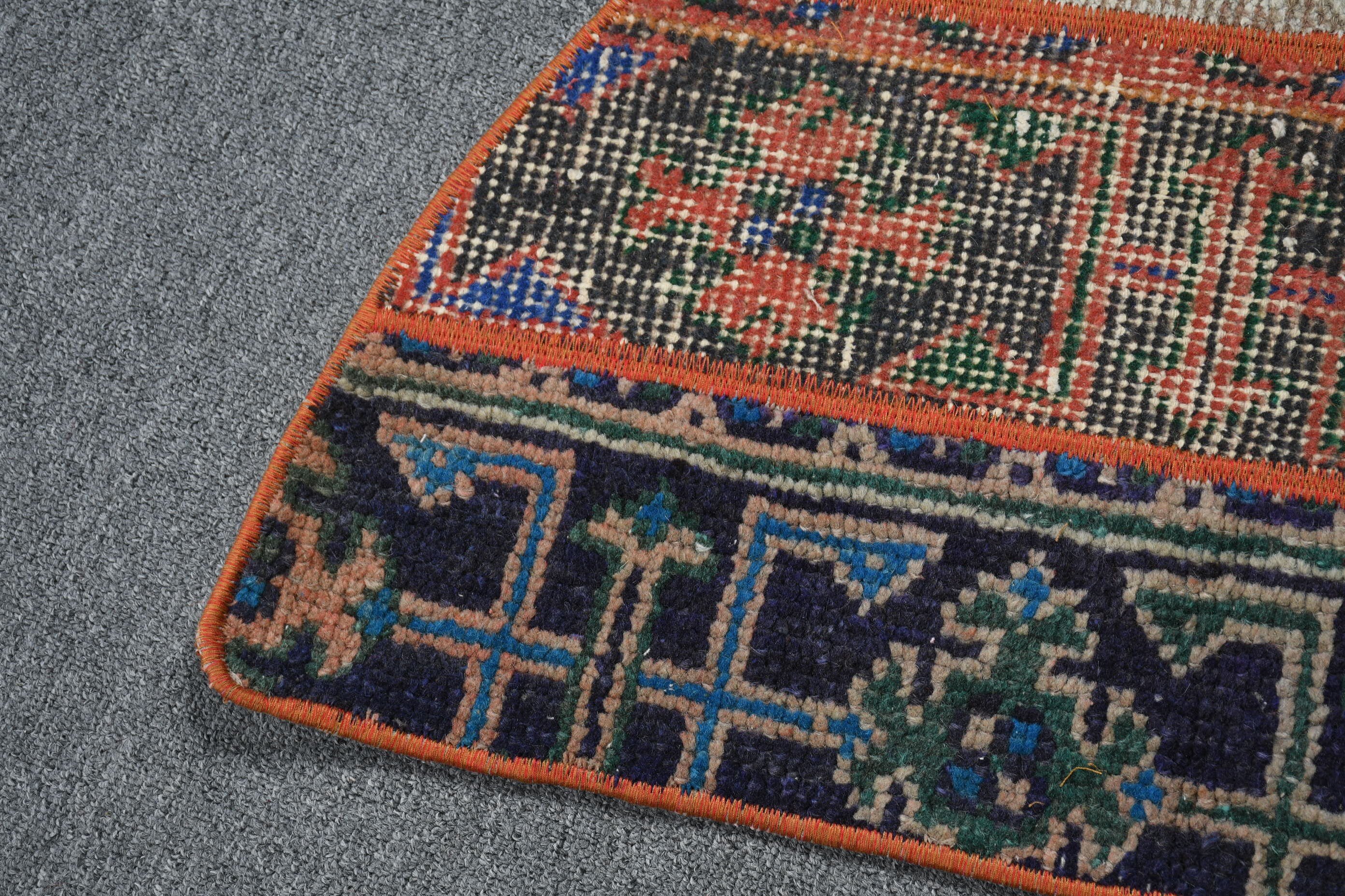 2.5x1.5 ft Small Rug, Rugs for Door Mat, Bedroom Rug, Art Rug, Bathroom Rug, Blue Antique Rugs, Wool Rugs, Turkish Rug, Vintage Rug