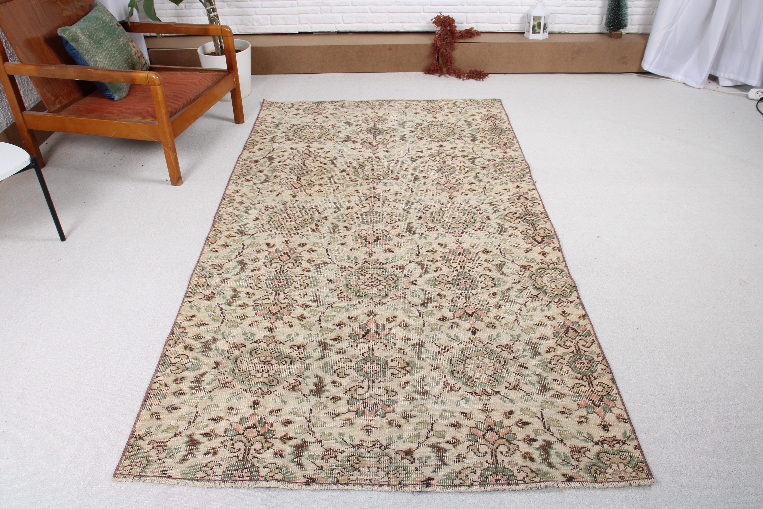 Vintage Halılar, Bej El Dokuma Halılar, Türk Halısı, Mutfak Halısı, Açıklama Halıları, Anadolu Halıları, Çocuk Halıları, 4,3x7,6 ft Alan Halıları, Boho Halısı