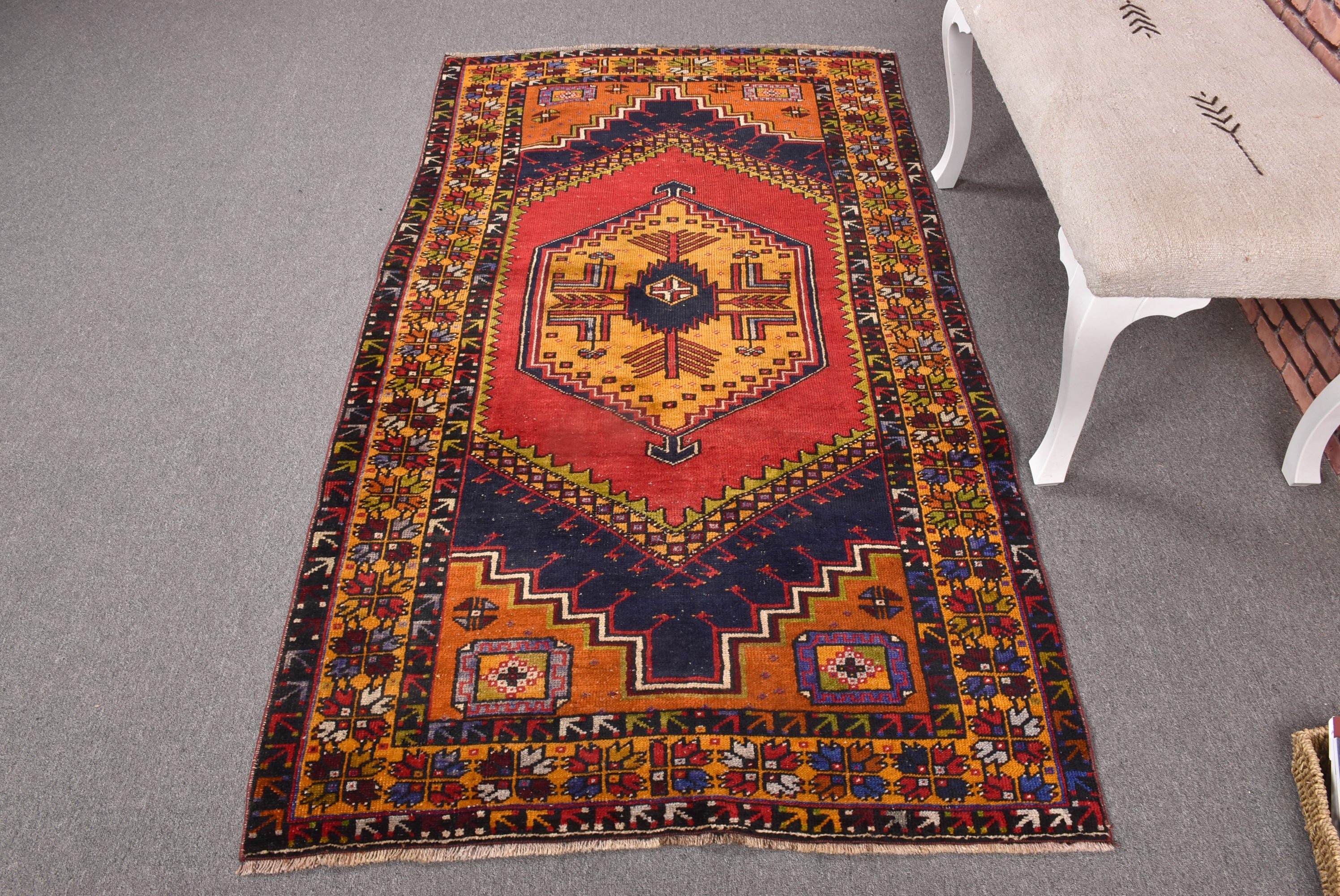 Sarı Soğuk Halı, Vintage Halılar, Anadolu Halısı, Çocuk Halısı, Türk Halısı, Vintage Vurgulu Halılar, Yatak Odası Halıları, 3,5x6,5 ft Aksan Halıları, Boho Halısı