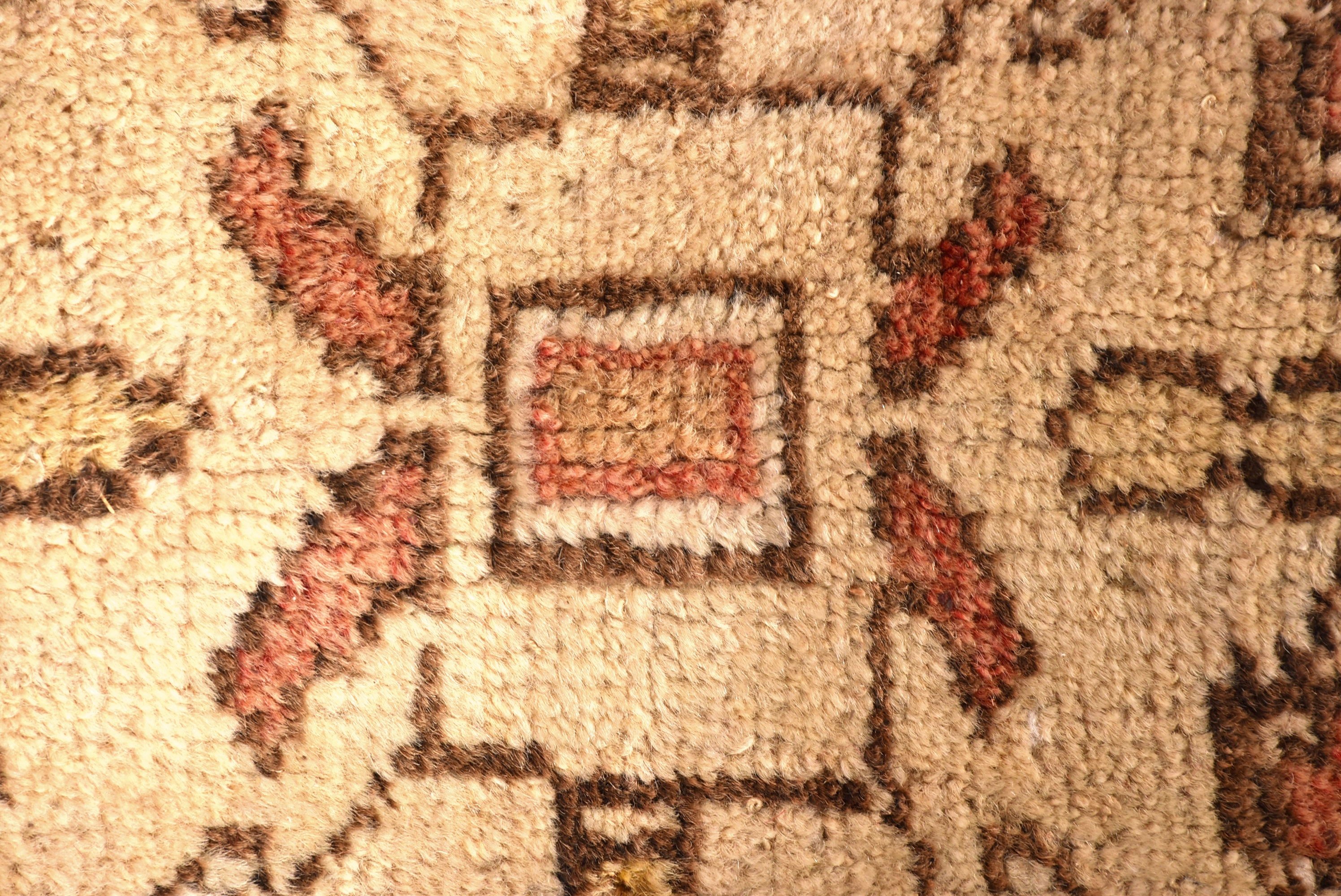 Küçük Alan Halısı, 1.6x4 ft Küçük Halı, Bej El Dokuma Halılar, Vintage Halılar, Ev Dekor Halısı, Geometrik Halılar, Türk Halısı, Duvara Asılı Halı