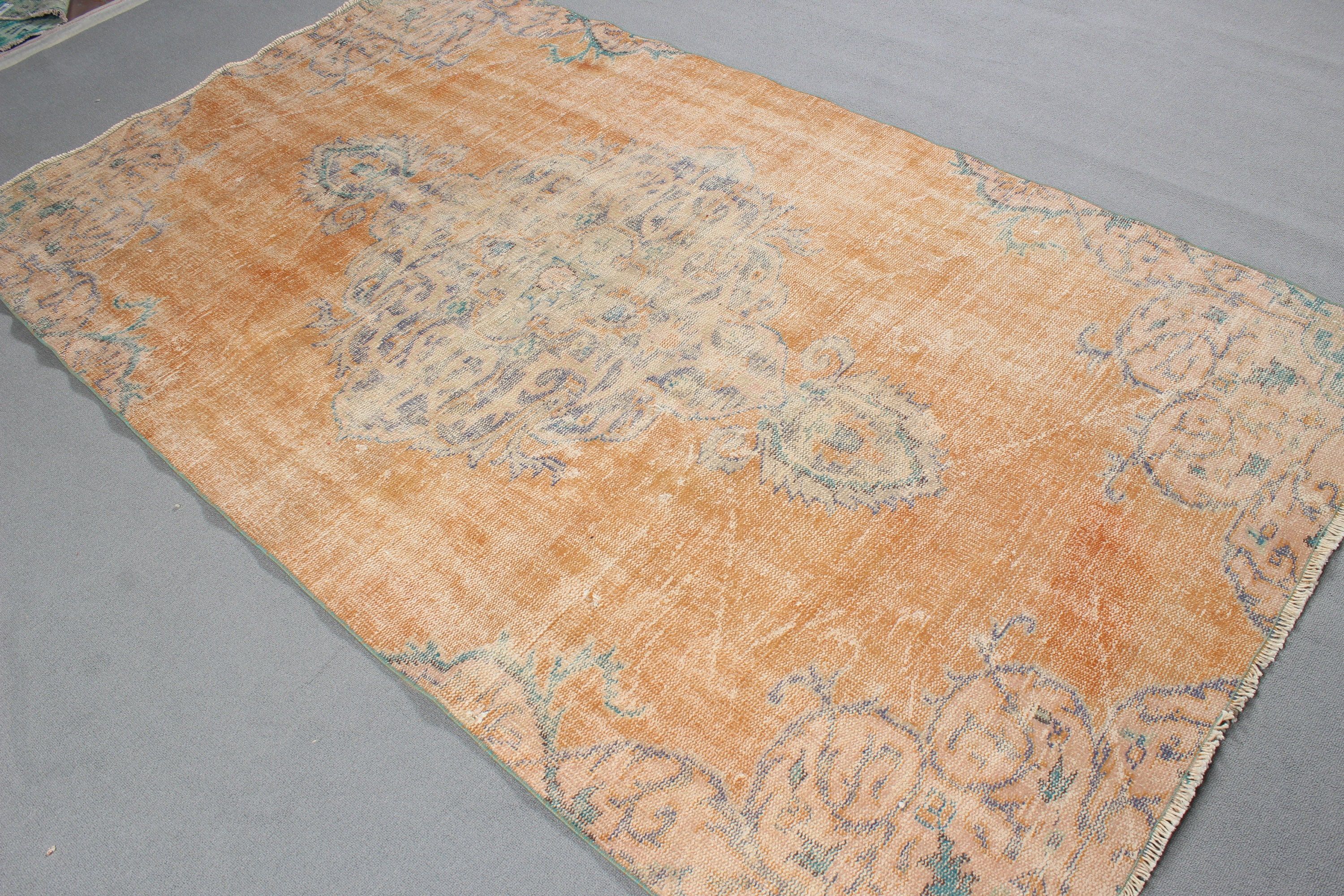 Oriental Rug, Vintage Area Rugs, Modern Rug, 4.8x8.1 ft Area Rugs, Oushak Rug, Kitchen Rug, Turkish Rugs, Orange Anatolian Rug, Vintage Rug