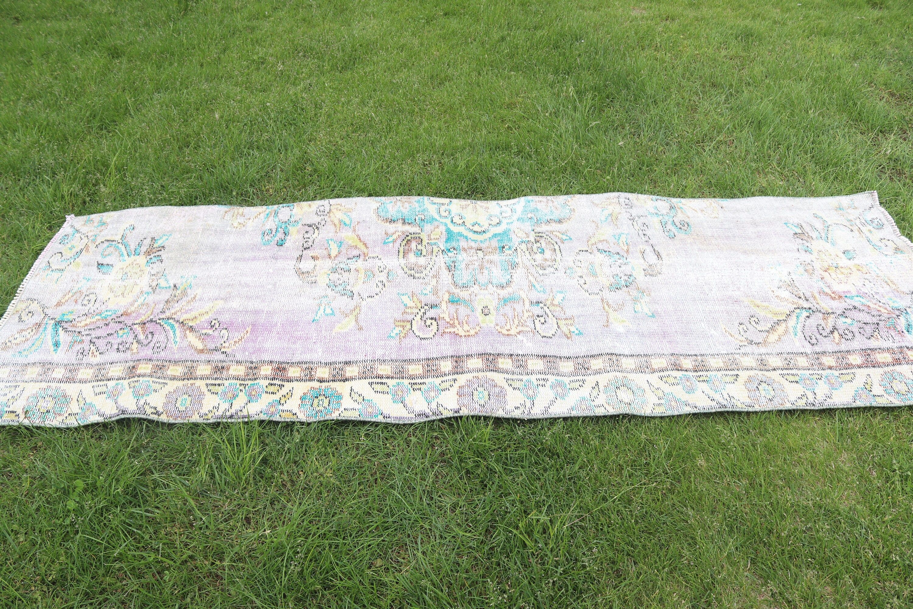 2.5x7.4 ft Runner Halı, Bej Fas Halıları, Modern Halılar, Türk Halısı, Vintage Halı, Koridor Halısı, Merdiven Halıları, Düz Dokuma Halı, Nötr Halı