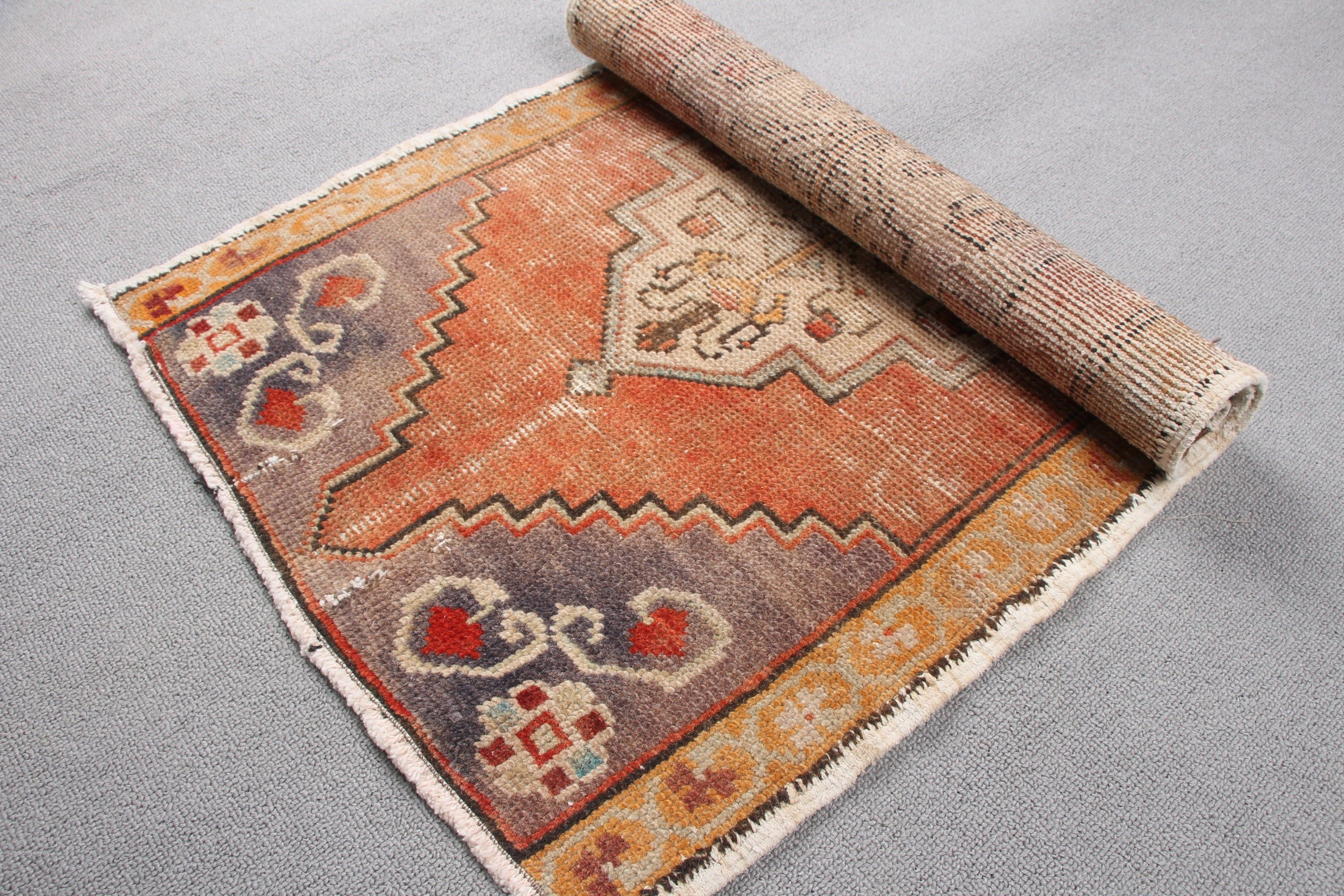 Wool Rug, Moroccan Rug, Wall Hanging Rug, Rugs for Bathroom, Kitchen Rug, 1.8x3.1 ft Small Rugs, Brown Wool Rugs, Vintage Rug, Turkish Rug