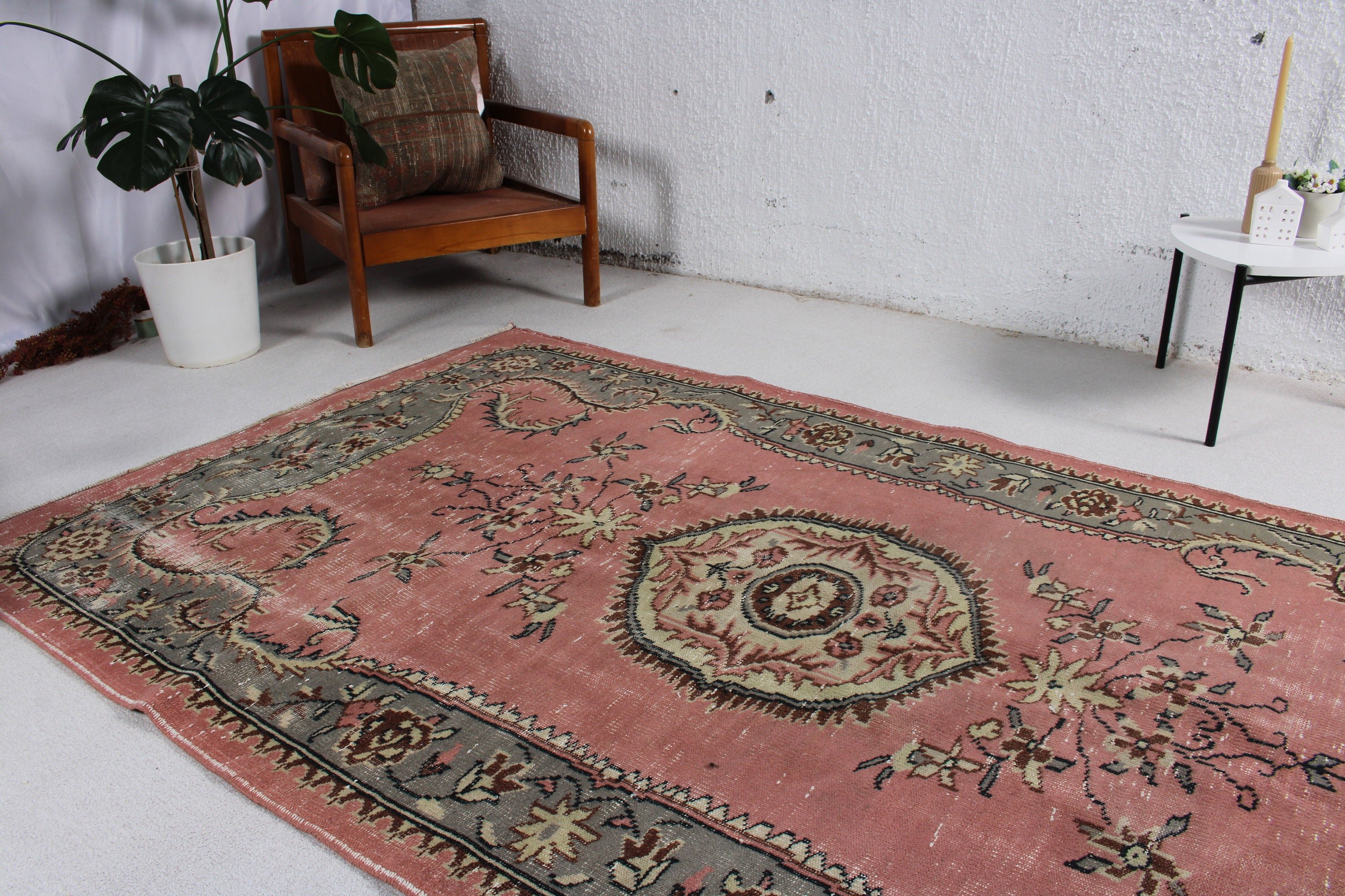 Çocuk Odası Halıları, Turuncu Boho Halısı, 4,7x8,2 ft Alan Halısı, İç Mekan Halısı, Çocuk Odası Halıları, Anadolu Halıları, Türk Halıları, Vintage Halı, Antika Halılar