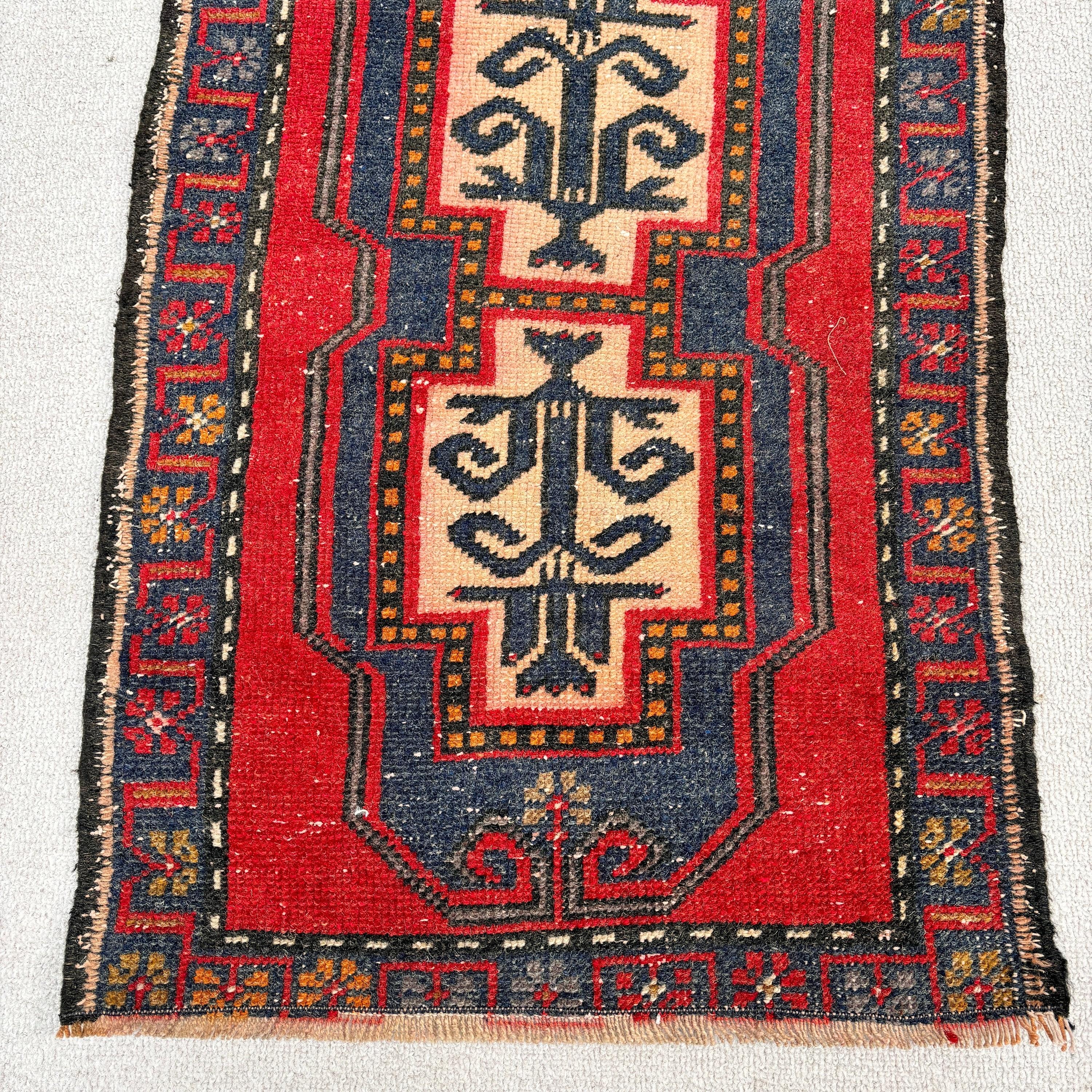 Geometric Rugs, Small Boho Rugs, Red  1.7x2.6 ft Small Rug, Small Area Rugs, Vintage Rug, Moroccan Rugs, Turkish Rugs