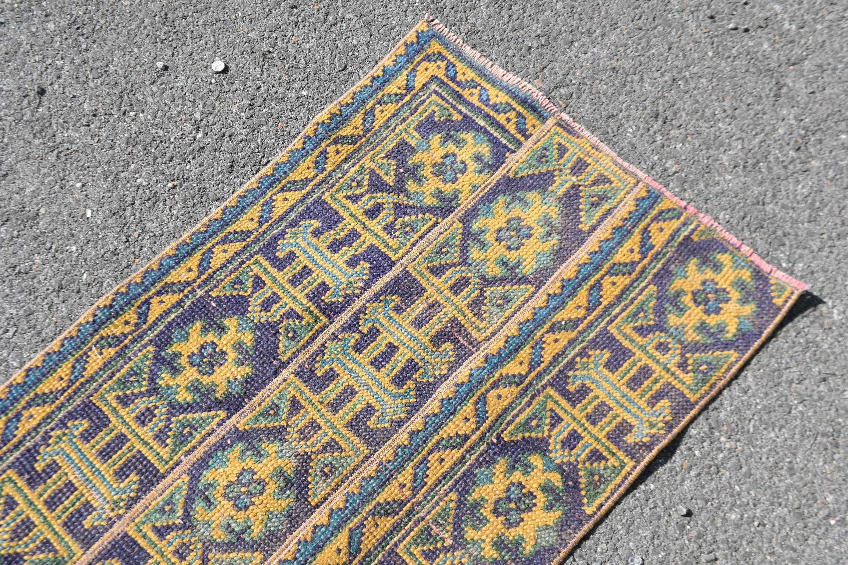 Kitchen Rug, Bedroom Rugs, Nursery Rugs, 1.9x3.5 ft Small Rug, Wool Rug, Vintage Rugs, Turkish Rugs, Rugs for Kitchen, Blue Moroccan Rugs