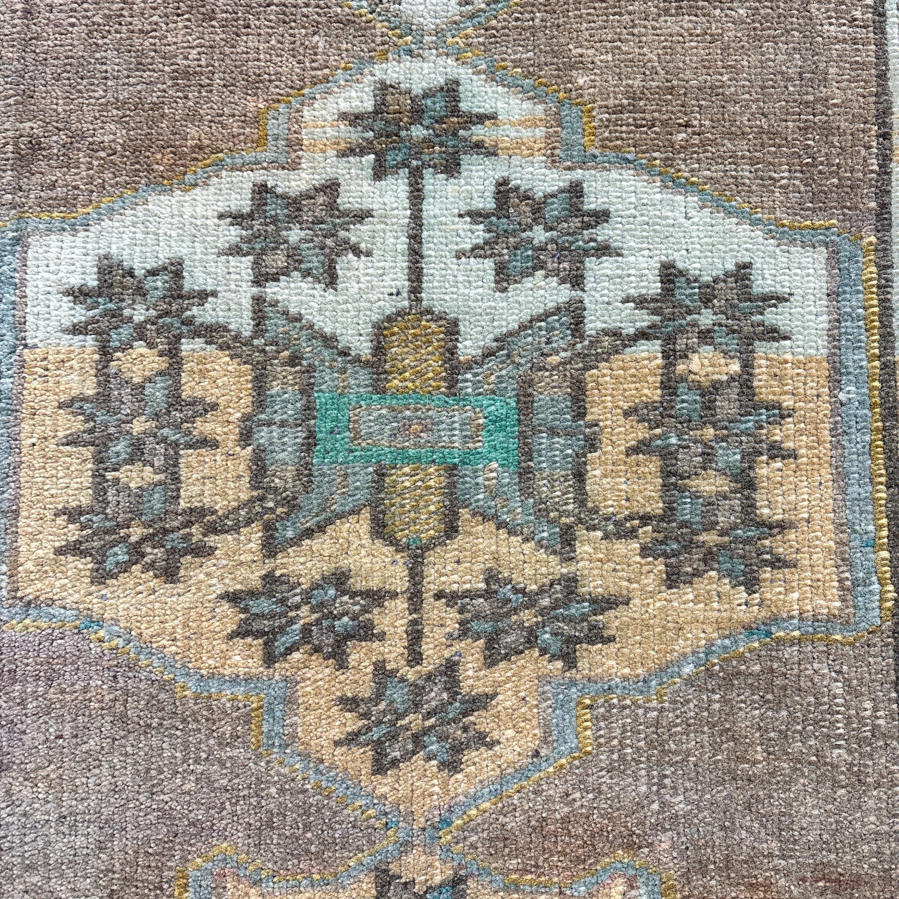 Kahverengi Anadolu Halıları, Küçük Vintage Halı, Vintage Halı, Lüks Halılar, Küçük Boho Halı, 1.2x2.4 ft Küçük Halı, Türk Halısı