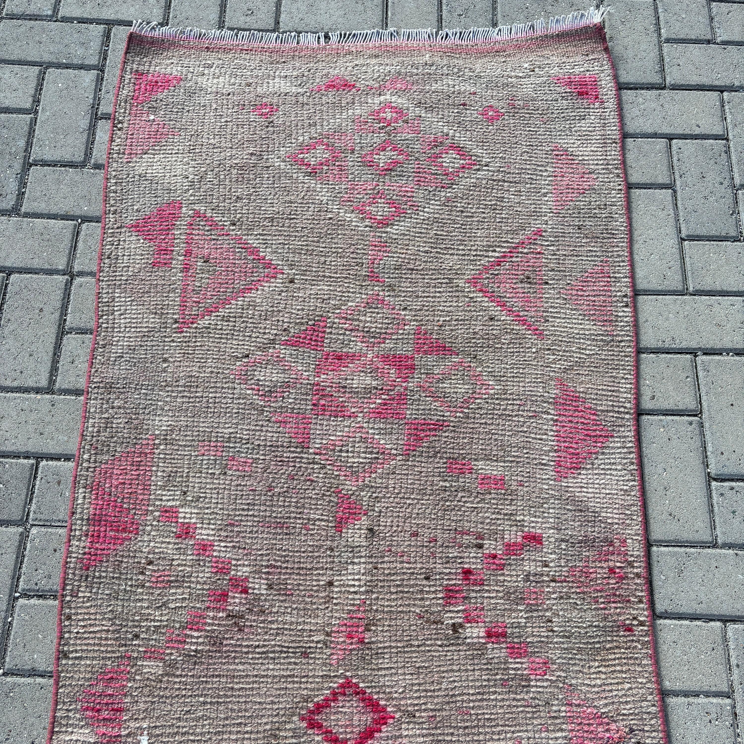 Vintage Halı, Gri Geometrik Halılar, Beni Ourain Yolluk Halıları, Mutfak Halıları, 2.8x12.3 ft Yolluk Halıları, Yer Halısı, Uzun Yolluk Halısı, Türk Halıları