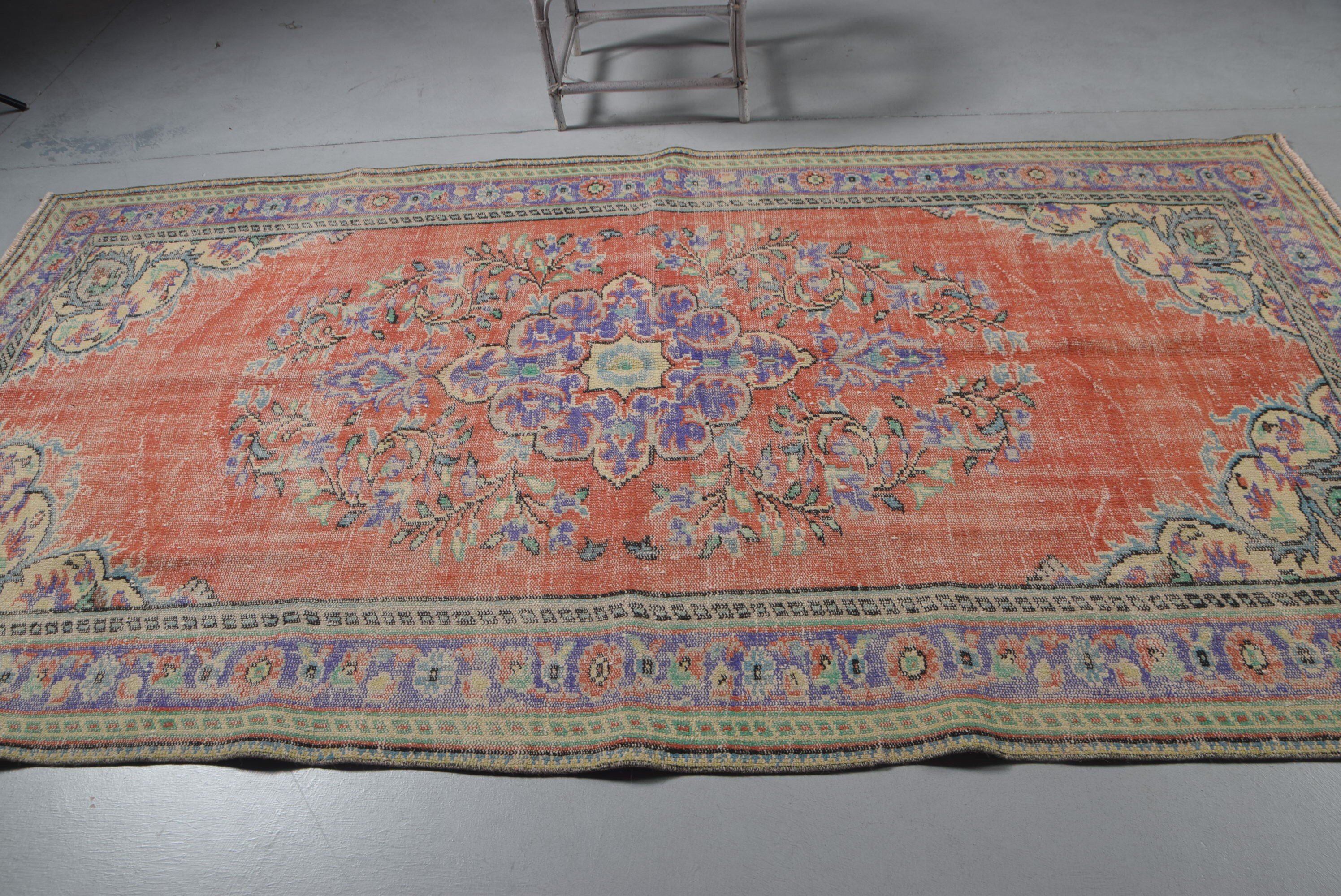 5.4x10 ft Large Rugs, Anatolian Rug, Orange Home Decor Rug, Vintage Rug, Turkish Rugs, Kitchen Rug, Living Room Rugs, Bedroom Rug, Art Rugs