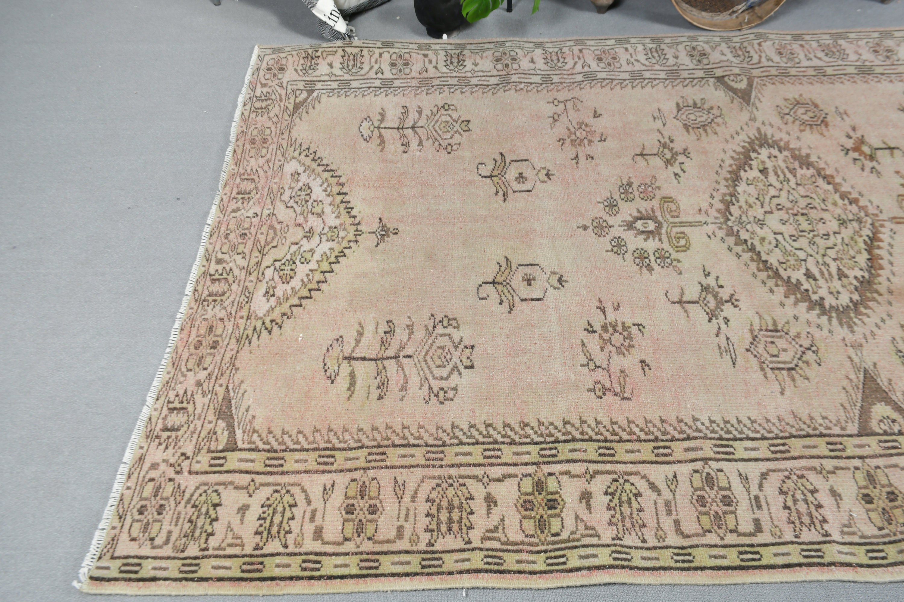 Living Room Rug, Turkish Rug, Bedroom Rug, Vintage Rug, Green Moroccan Rug, Home Decor Rugs, Rugs for Dining Room, 6x9.1 ft Large Rug