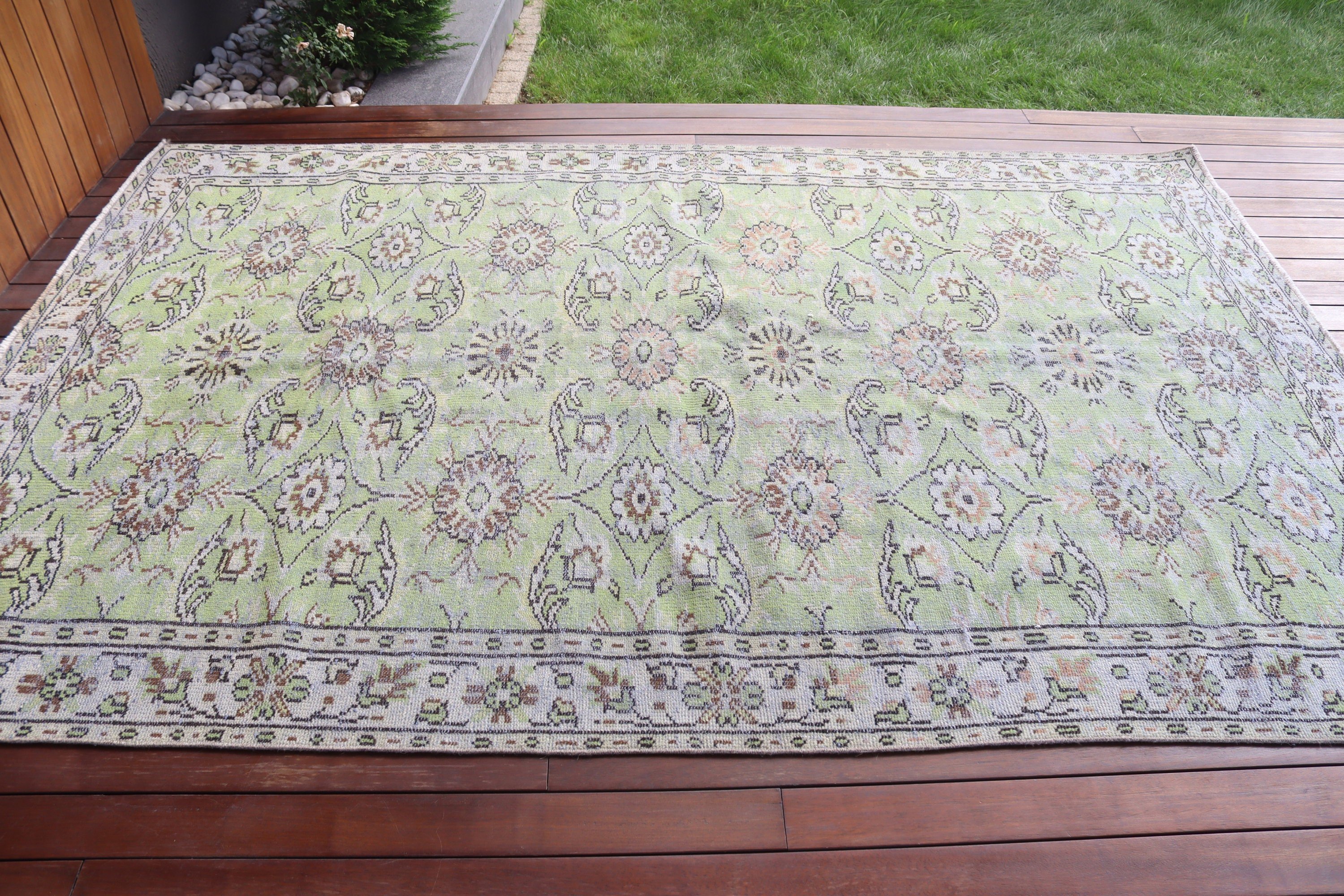 Luxury Rug, Green Home Decor Rugs, Turkish Rug, Statement Rug, Tribal Rug, 5.7x8.9 ft Large Rug, Bedroom Rug, Dining Room Rug, Vintage Rug