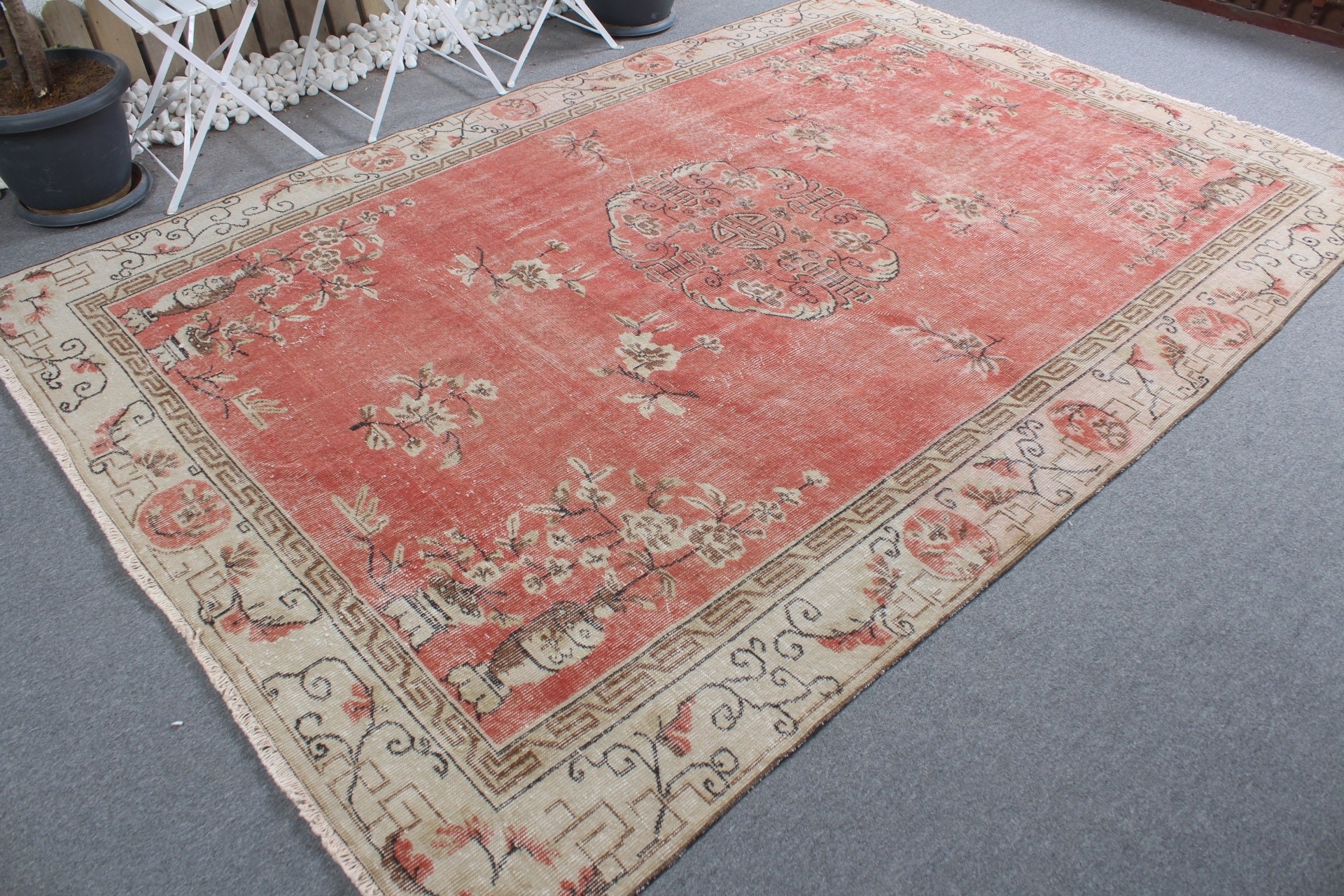 Bedroom Rug, Antique Rugs, Salon Rugs, Turkish Rugs, Floor Rug, 6.4x9.7 ft Large Rug, Vintage Rug, Red Cool Rug, Rugs for Dining Room