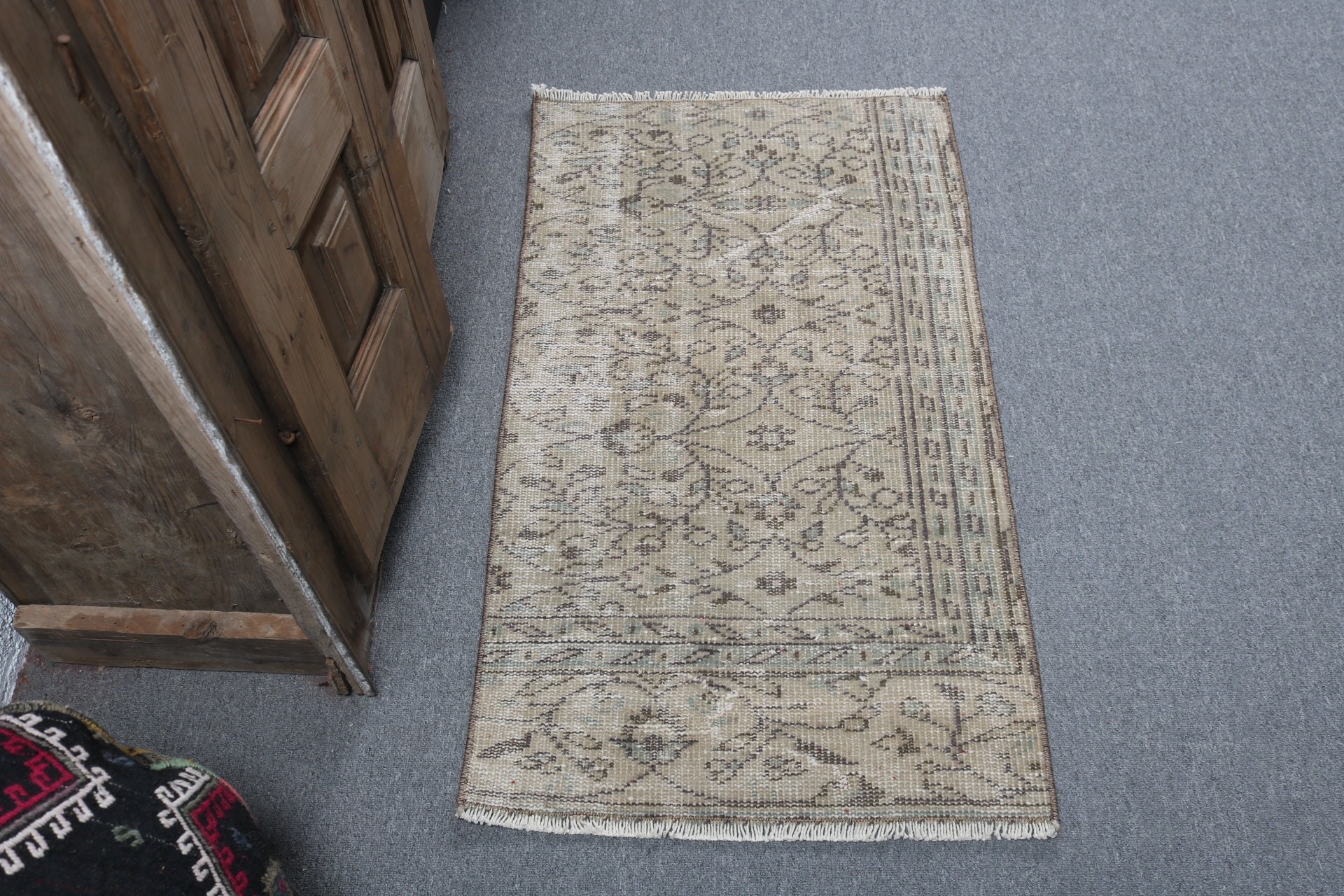 Aztec Rug, Turkish Rug, Neutral Rugs, Vintage Rugs, Hallway Rugs, Long Runner Rug, Brown  1.9x5.2 ft Runner Rugs, Moroccan Rug