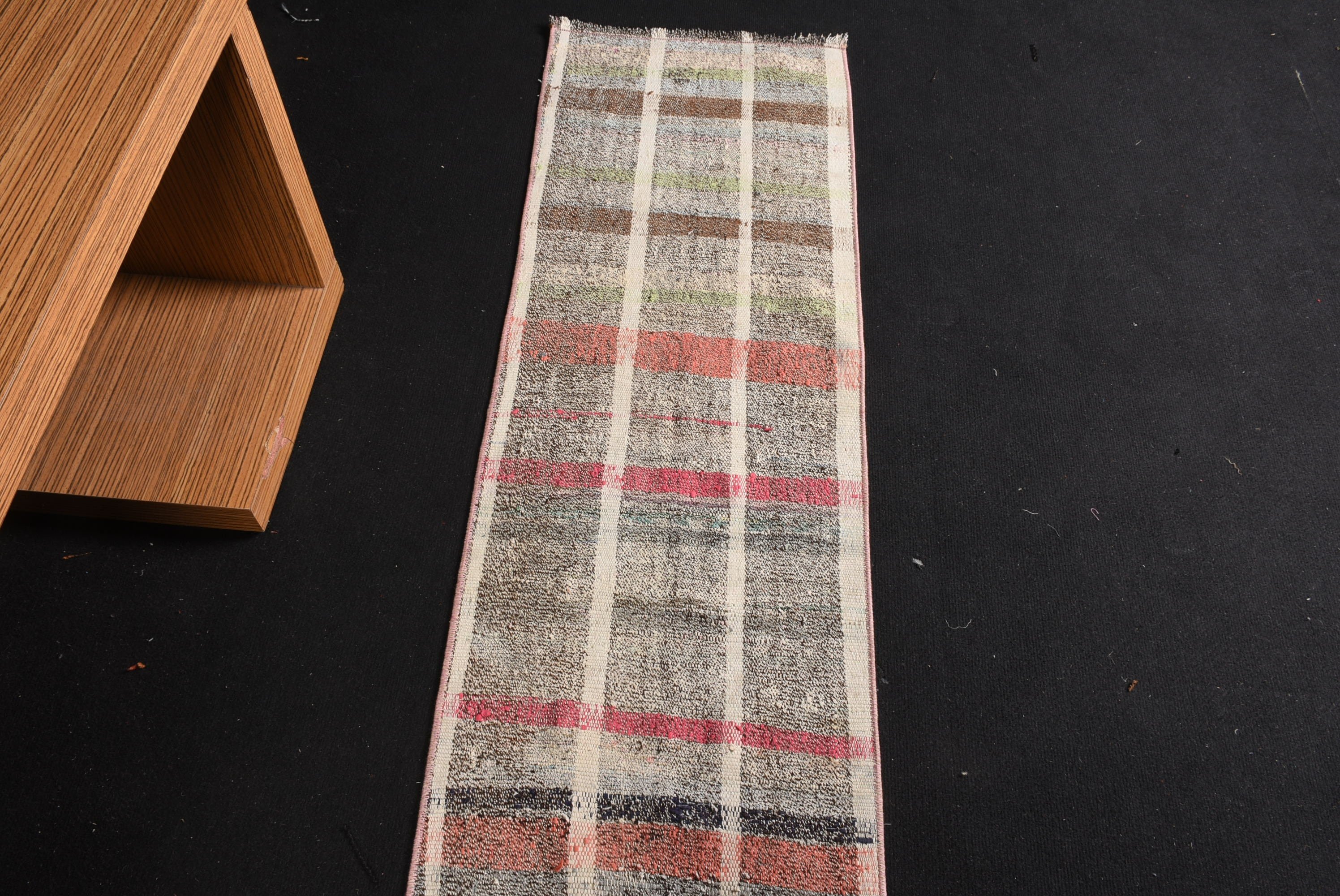 Pembe Havalı Halılar, Soyut Halı, Kilim, Fas Halısı, Merdiven Halıları, Oryantal Halı, Türk Halısı, Merdiven Halısı, 1.6x8.1 ft Runner Halısı, Vintage Halı