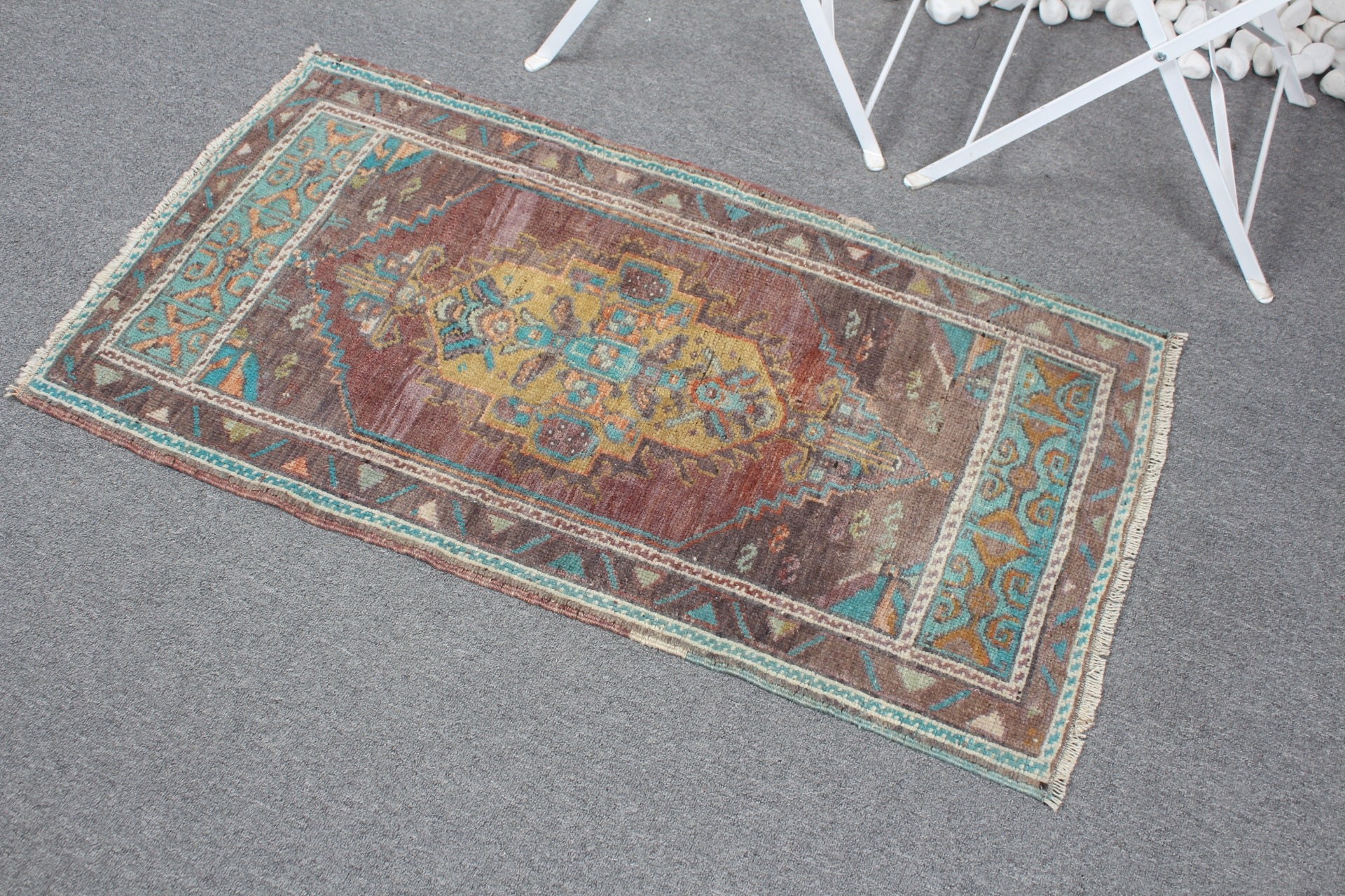 2x3.6 ft Small Rugs, Antique Rugs, Entry Rugs, Bedroom Rug, Vintage Rugs, Brown Cool Rugs, Kitchen Rugs, Rugs for Kitchen, Turkish Rug