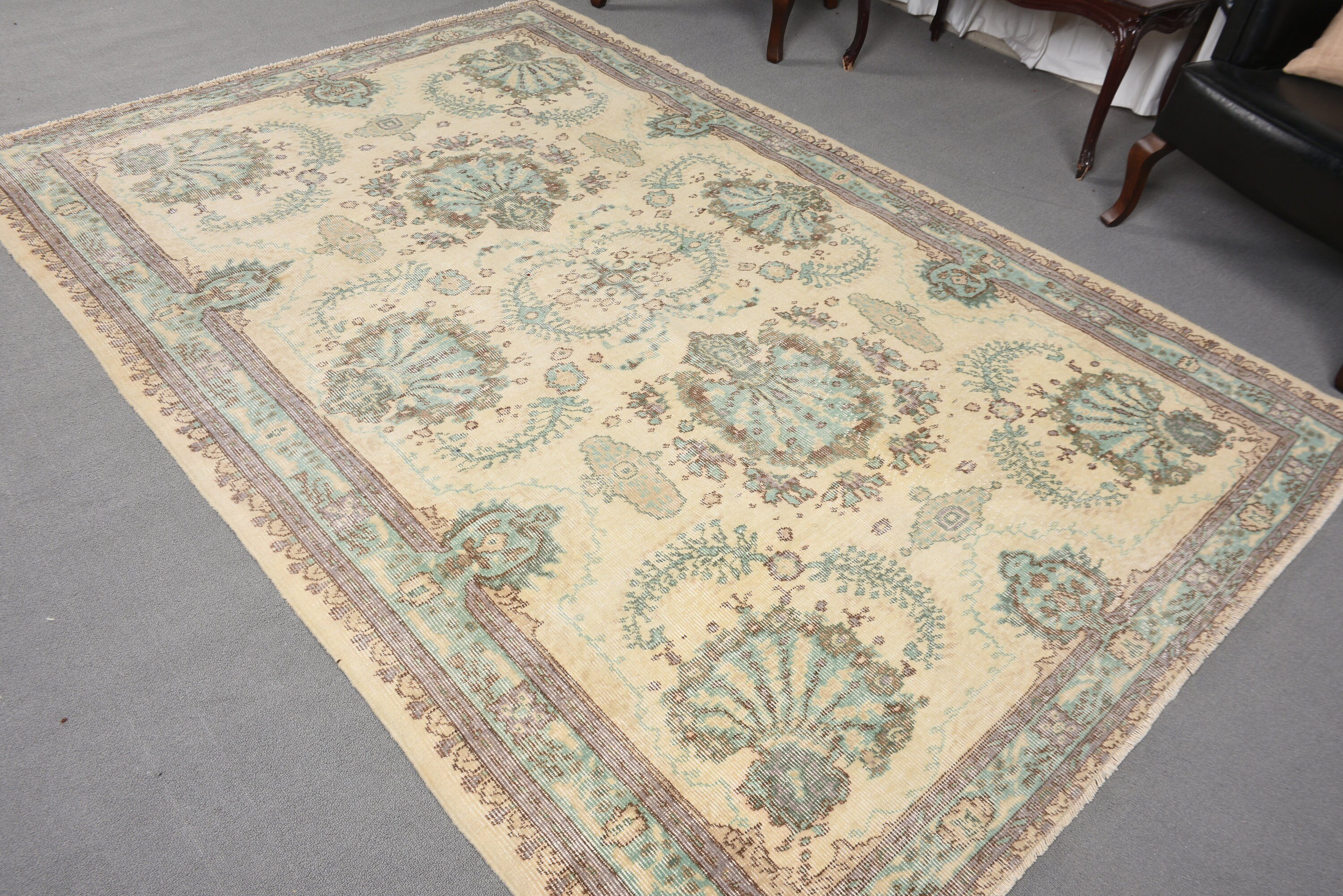 Artistic Rugs, Home Decor Rug, Dining Room Rugs, Floor Rugs, Bedroom Rug, Vintage Rug, 6.1x9.1 ft Large Rugs, Turkish Rug, Beige Floor Rugs