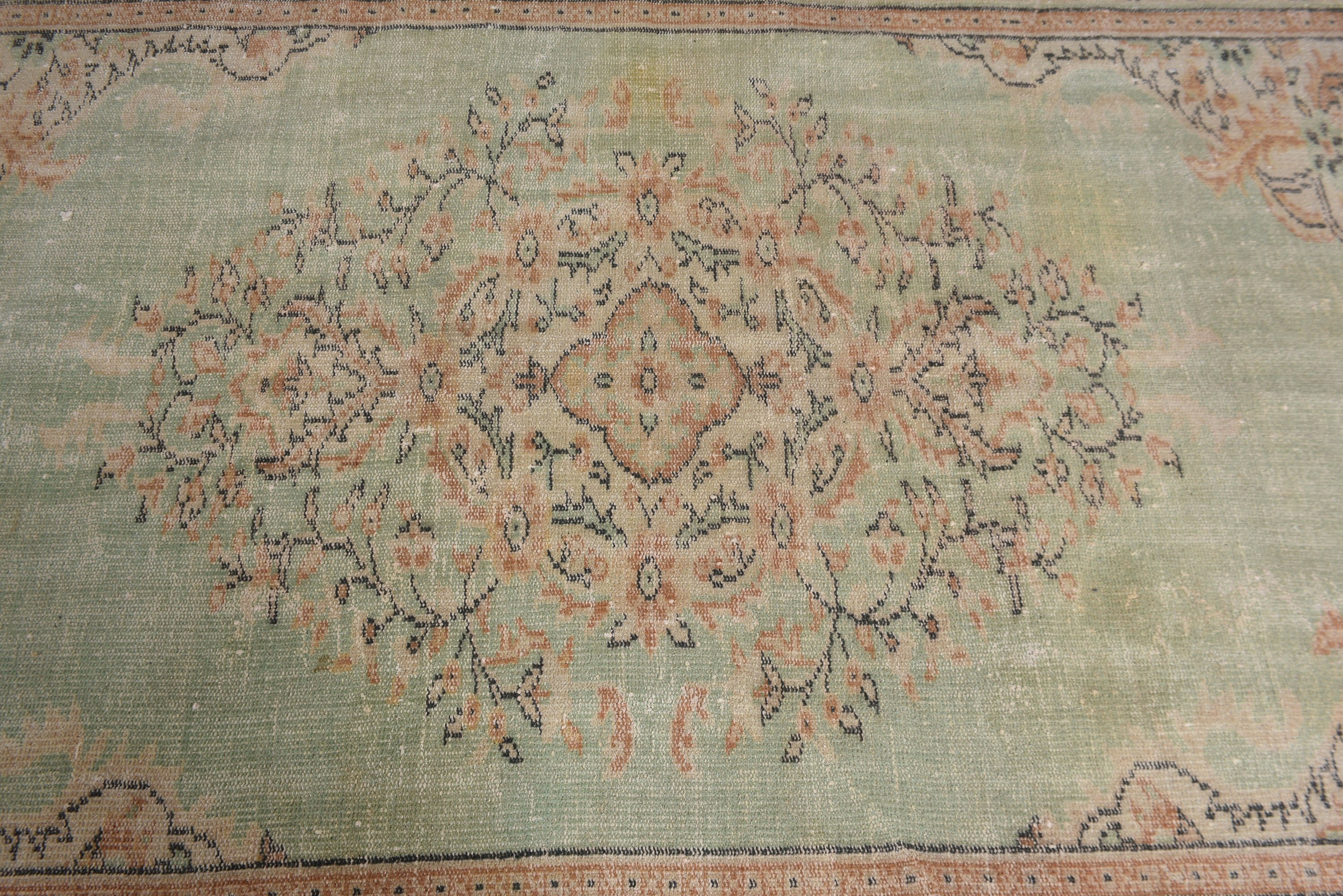 Yeşil Zemin Halısı, 4.8x8 ft Alan Halıları, Vintage Halılar, Oushak Alan Halıları, Boho Halıları, Oturma Odası Halıları, Yatak Odası Halıları, Mutfak Halıları, Türk Halısı