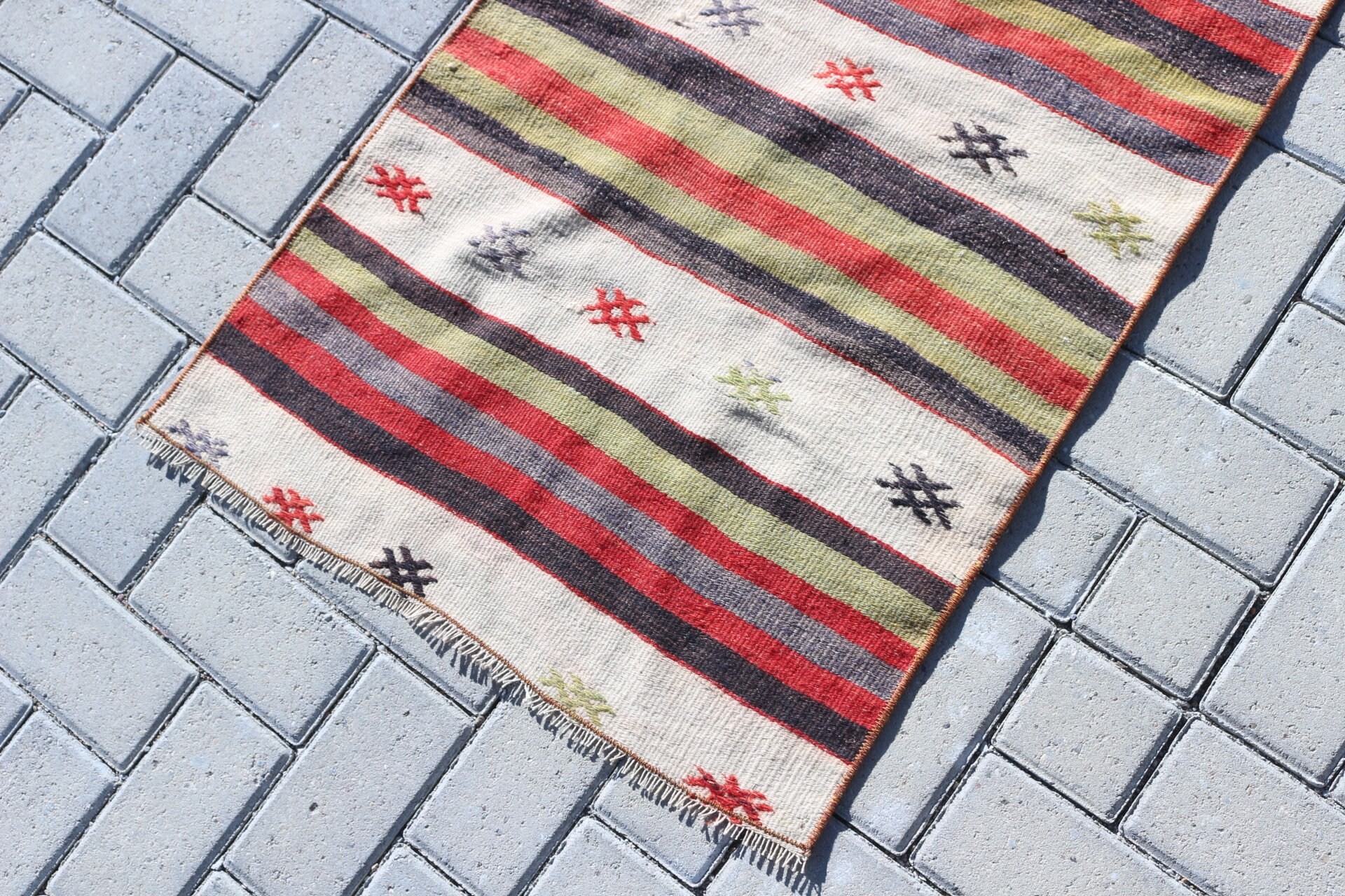 Kilim, Yatak Odası Halısı, Türk Halısı, Sessiz Halı, Yer Halısı, Giriş Halısı, Vintage Halı, Ev Dekor Halısı, Bej 2.1x3 ft Küçük Halı