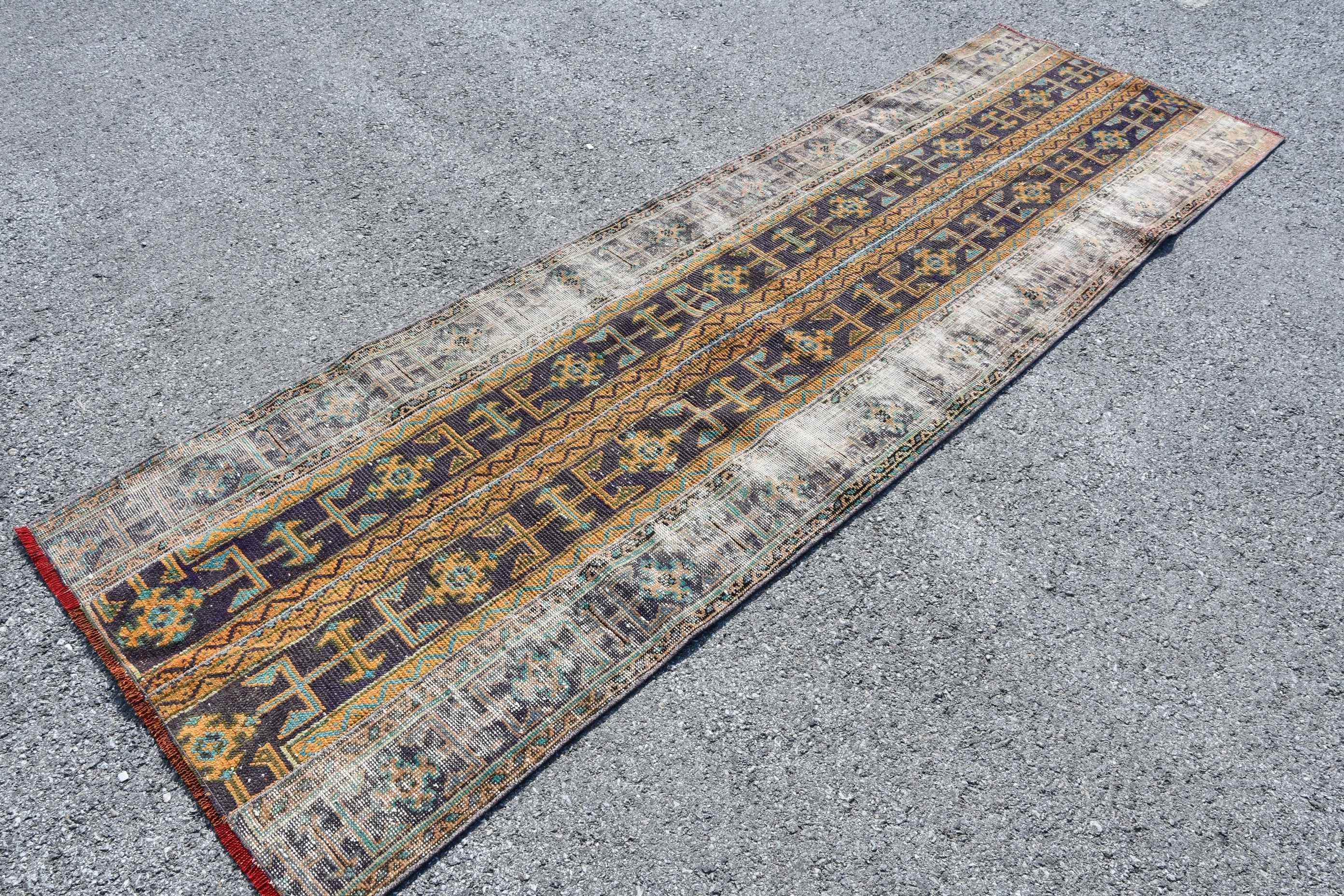 Nomadic Rugs, Kitchen Rug, Corridor Rug, Floor Rugs, Oriental Rugs, Turkish Rugs, Orange Moroccan Rug, Vintage Rug, 3.2x10.3 ft Runner Rug