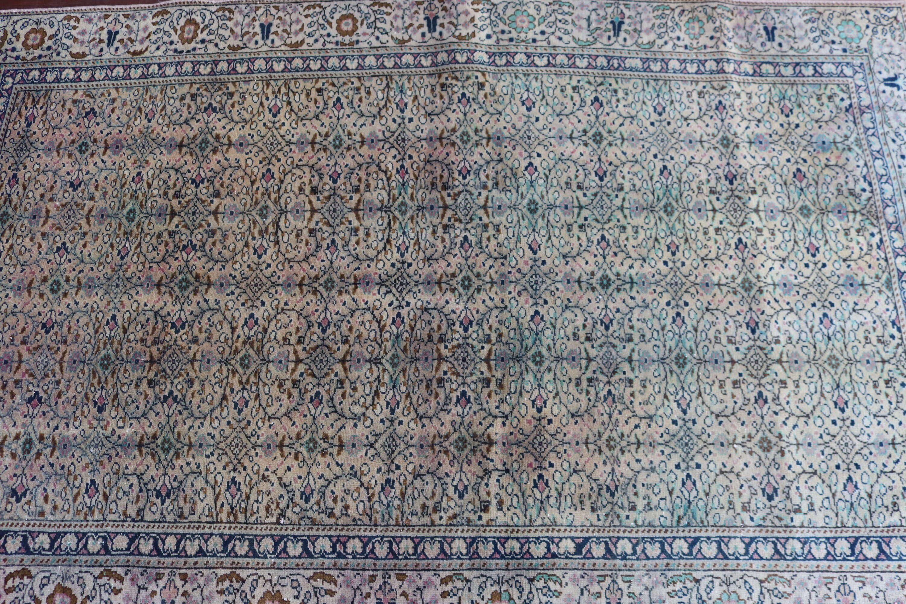 Anadolu Halısı, Vintage Vurgulu Halı, Vintage Halılar, Yün Halı, Çocuk Halısı, Etnik Halı, Türk Halıları, Bej Nötr Halı, 3,5x5,5 ft Vurgulu Halılar