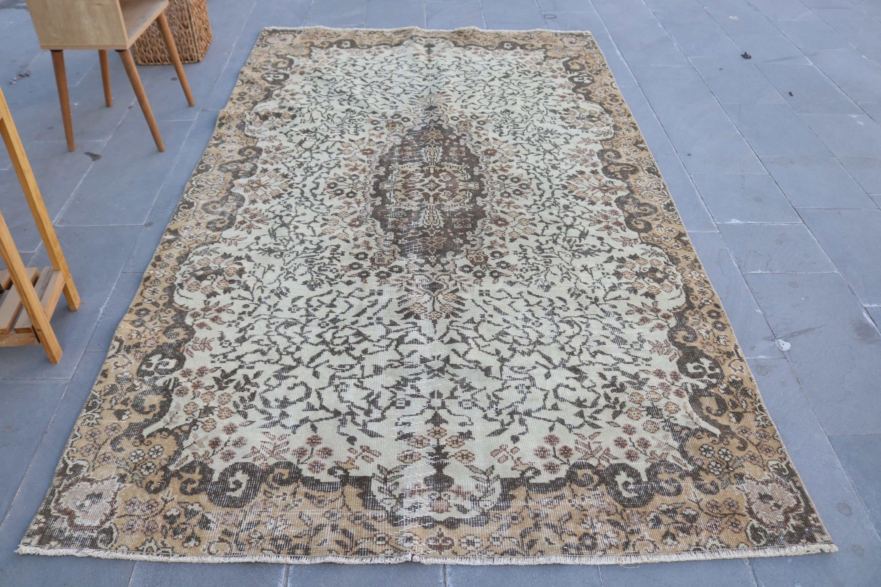 Living Room Rug, Anatolian Rugs, Salon Rug, Vintage Rugs, Turkish Rug, Rugs for Bedroom, 5.3x9 ft Large Rugs, Antique Rug, Pale Rugs