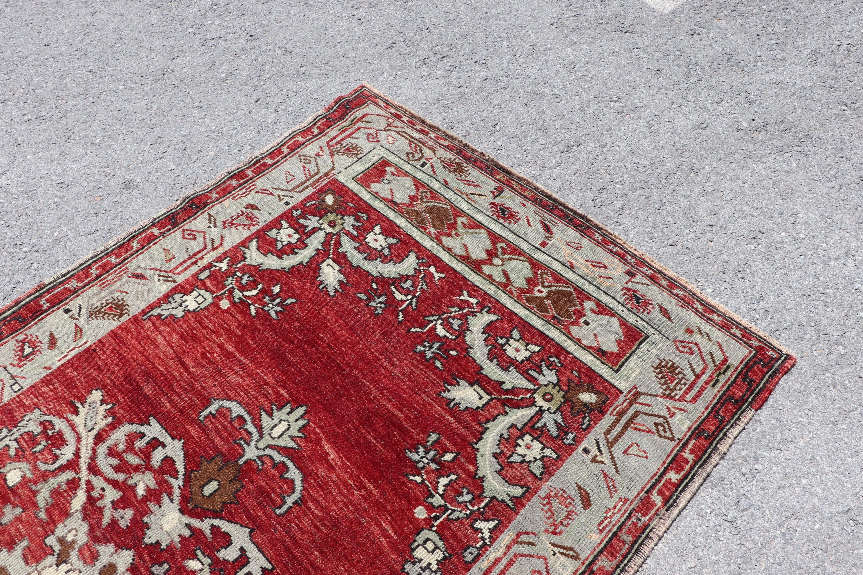 Vintage Decor Rugs, Vintage Rug, Bedroom Rug, Kitchen Rug, Turkish Rug, Red  4.1x8 ft Area Rug, Oushak Rug, Rugs for Floor