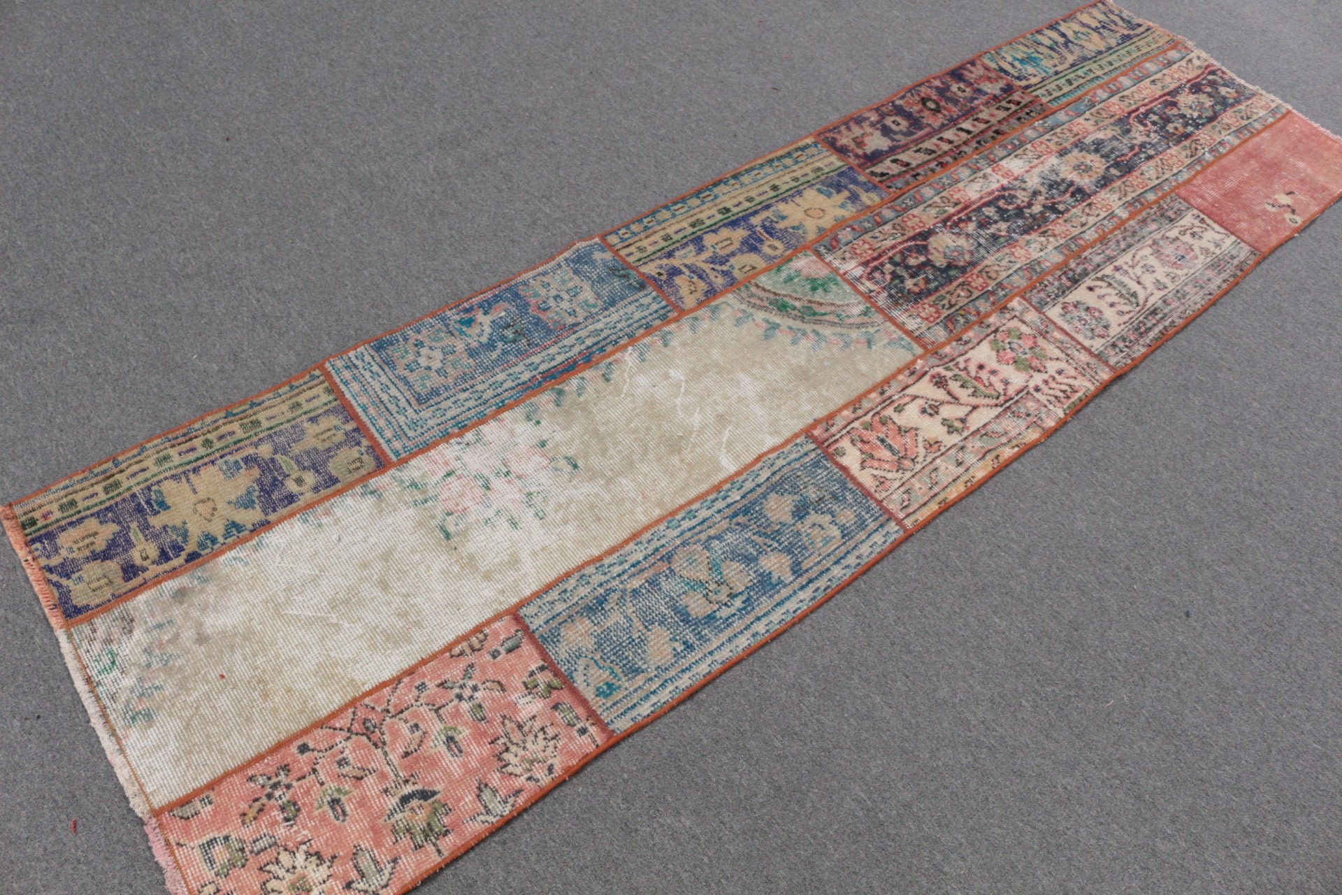 Stair Rug, Old Rug, Beige Oriental Rugs, 2.4x8.4 ft Runner Rugs, Moroccan Rugs, Vintage Rugs, Turkish Rug, Rugs for Hallway