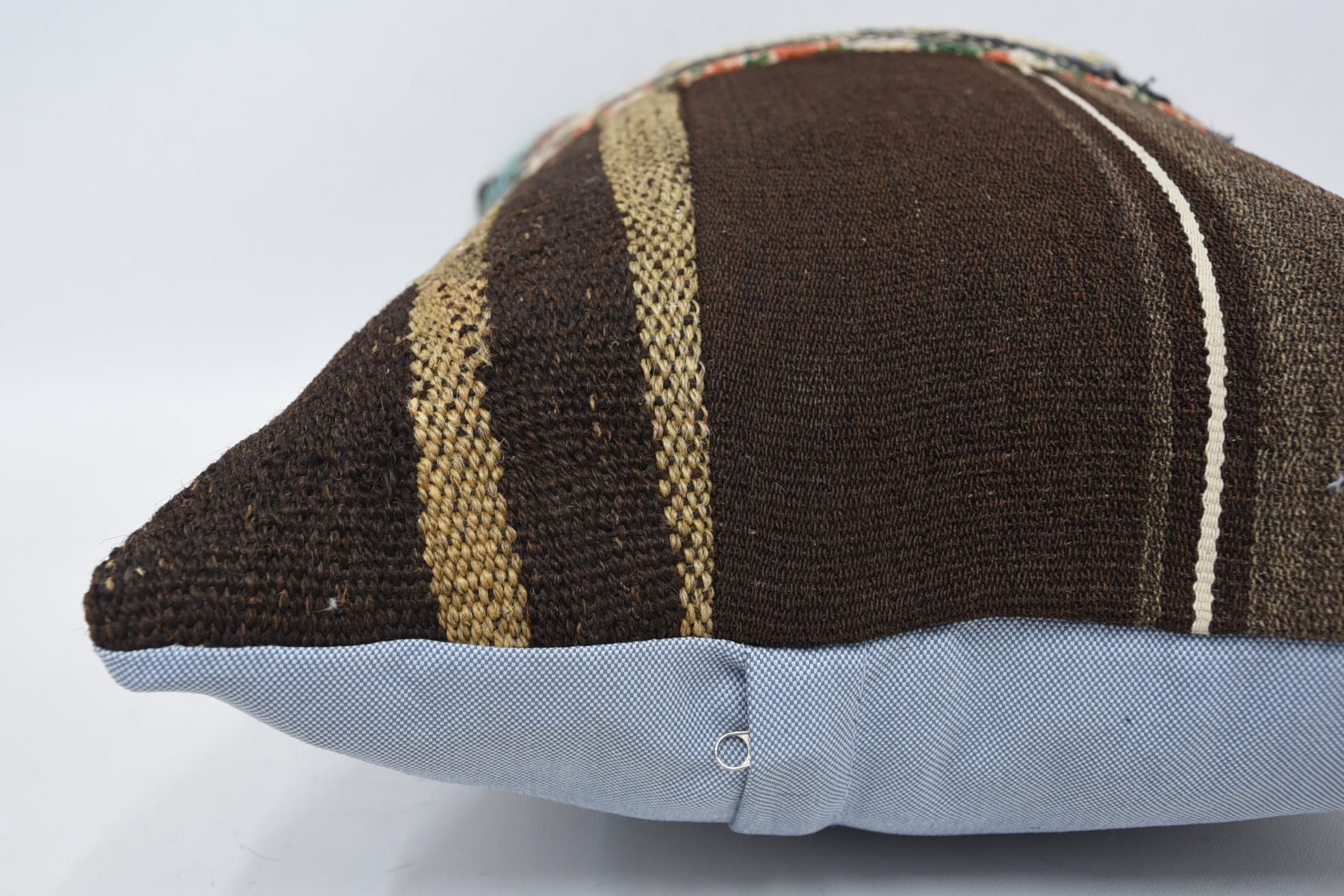 Pillow for Sofa, Kilim Pillow, 16"x24" Brown Pillow Sham, Ethnical Kilim Rug Pillow, Accent Throw Cushion Cover