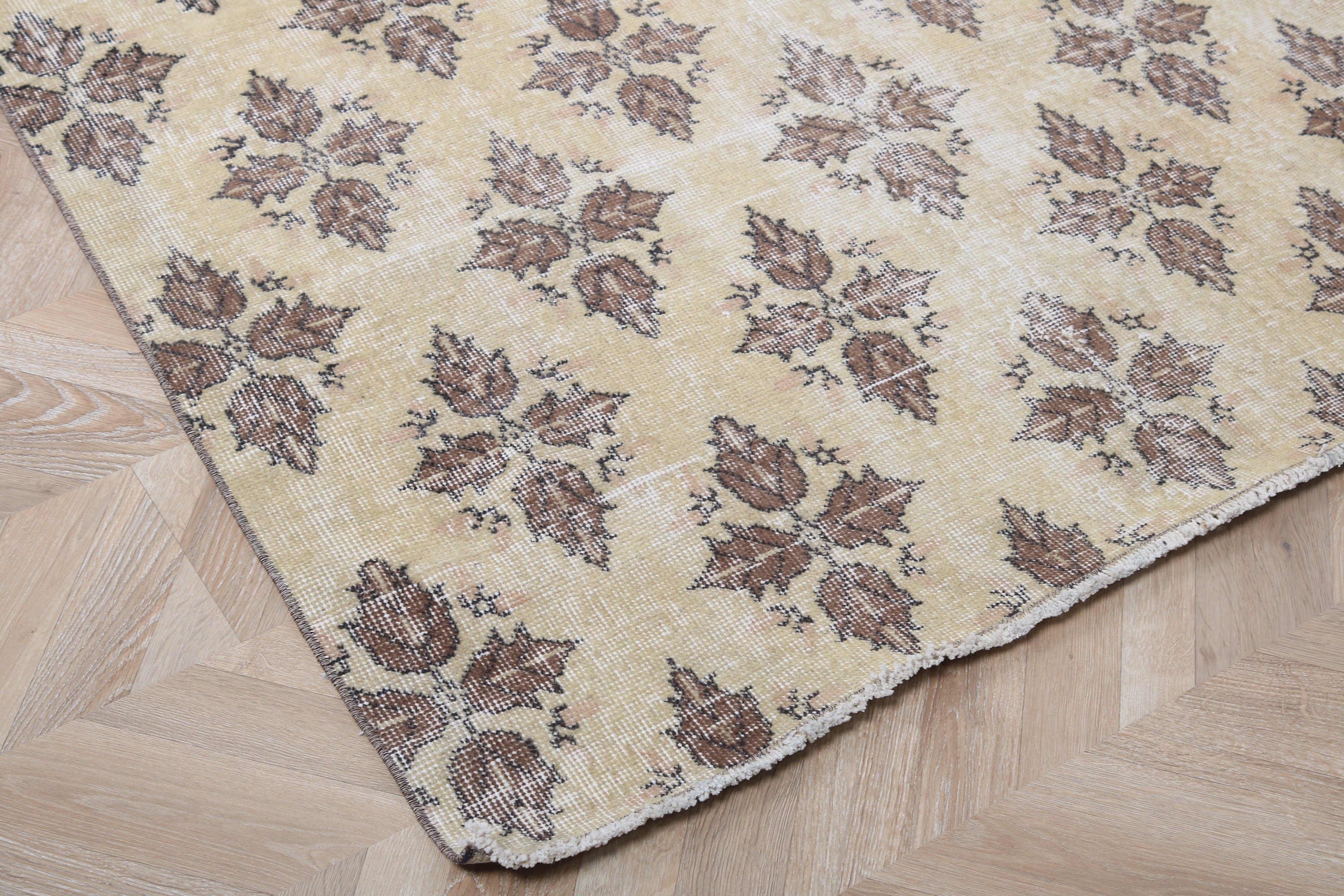 Living Room Rugs, Beige  4.4x8.2 ft Area Rugs, Turkish Rugs, Vintage Rug, Oushak Area Rugs, Geometric Rug