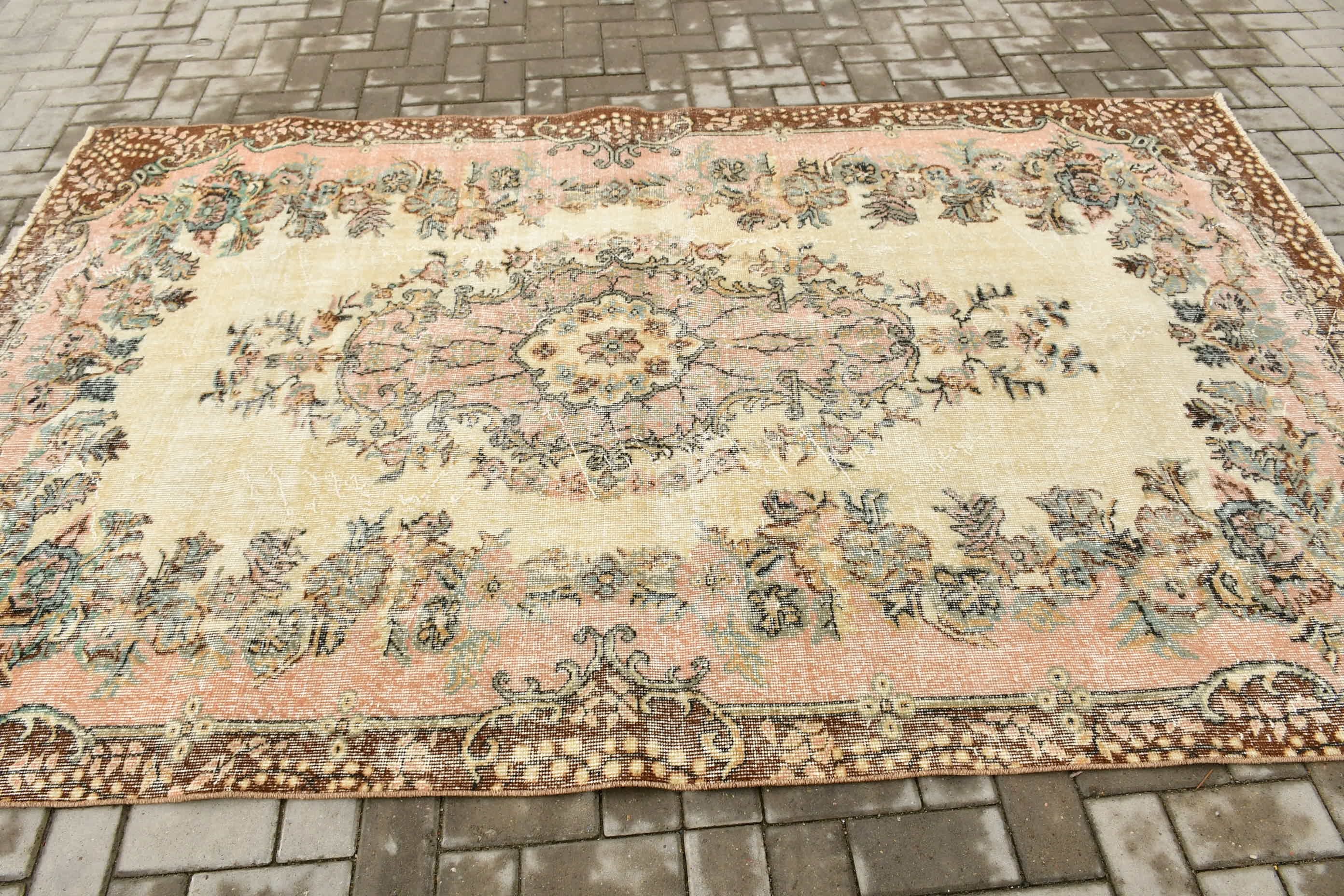 Oriental Rug, Bedroom Rugs, Vintage Rugs, Salon Rugs, Kitchen Rug, Brown  5.5x8.8 ft Large Rug, Turkish Rugs, Bohemian Rugs