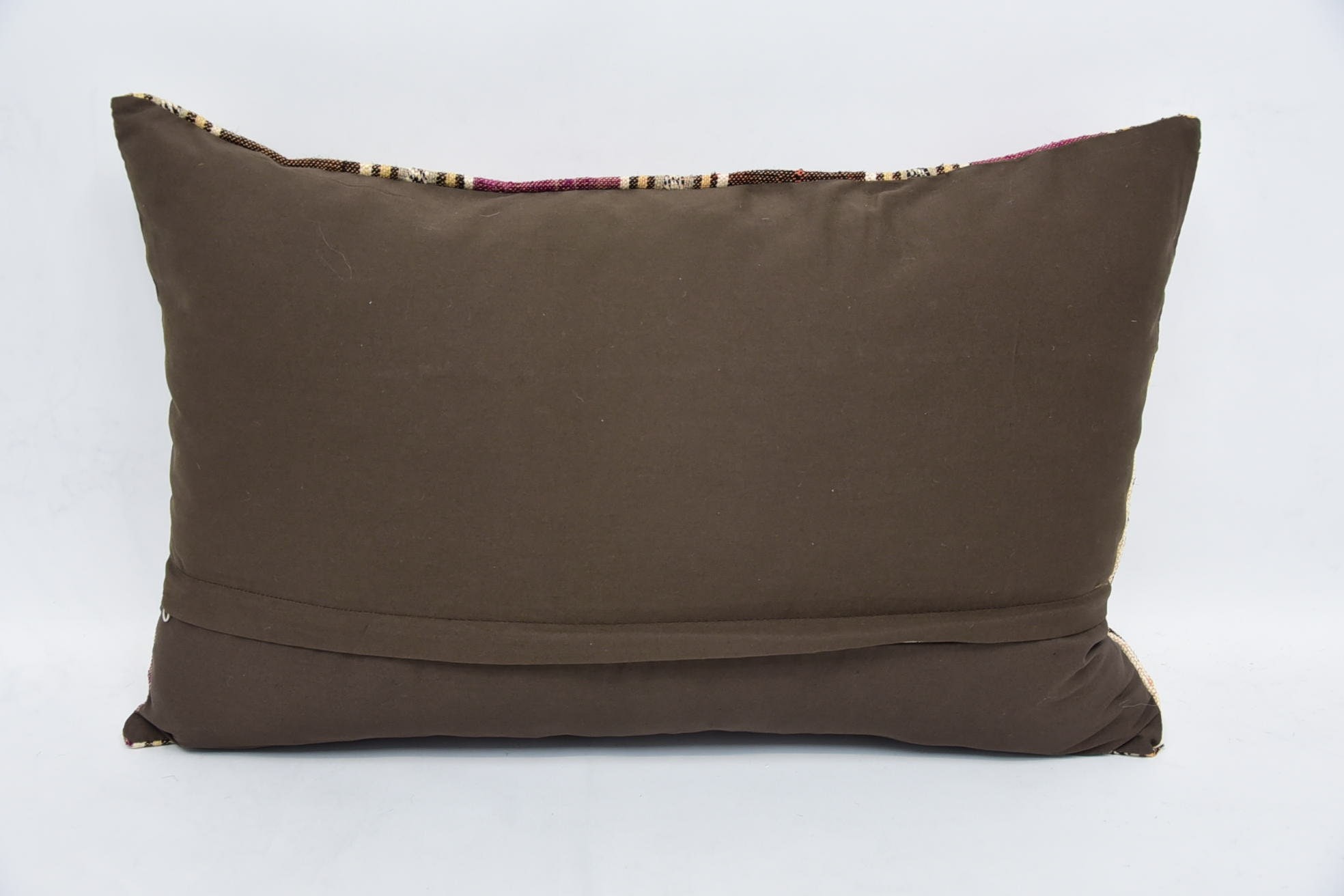 16"x24" Brown Pillow Sham, Vintage Kilim Pillow, Retro Throw Cushion Cover, Gift Pillow, Handmade Pillow Case, Interior Designer Pillow
