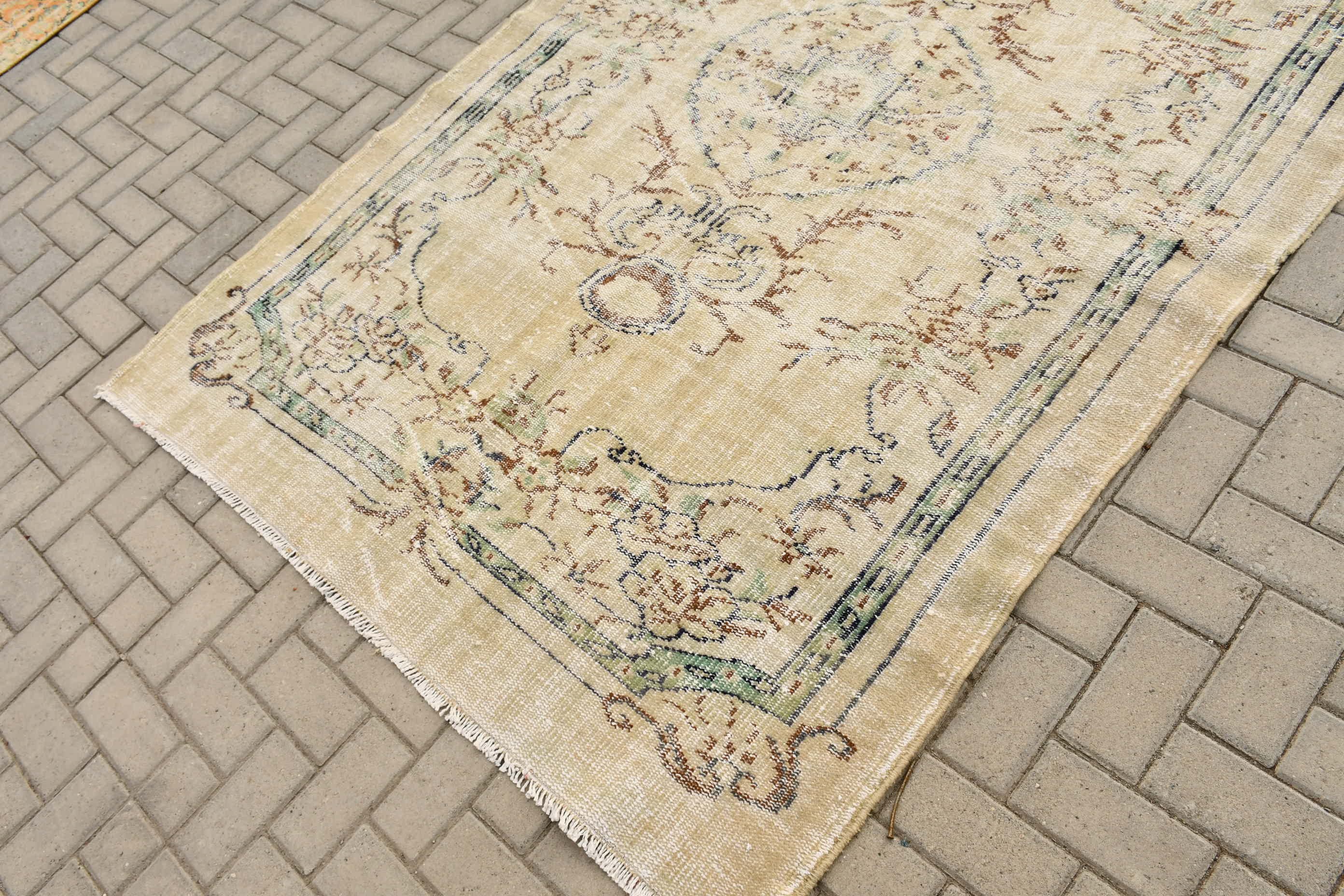 Anatolian Rug, 5.2x8.2 ft Large Rug, Turkish Rug, Aesthetic Rug, Vintage Rug, Floor Rugs, Dining Room Rug, Salon Rugs, Beige Home Decor Rug