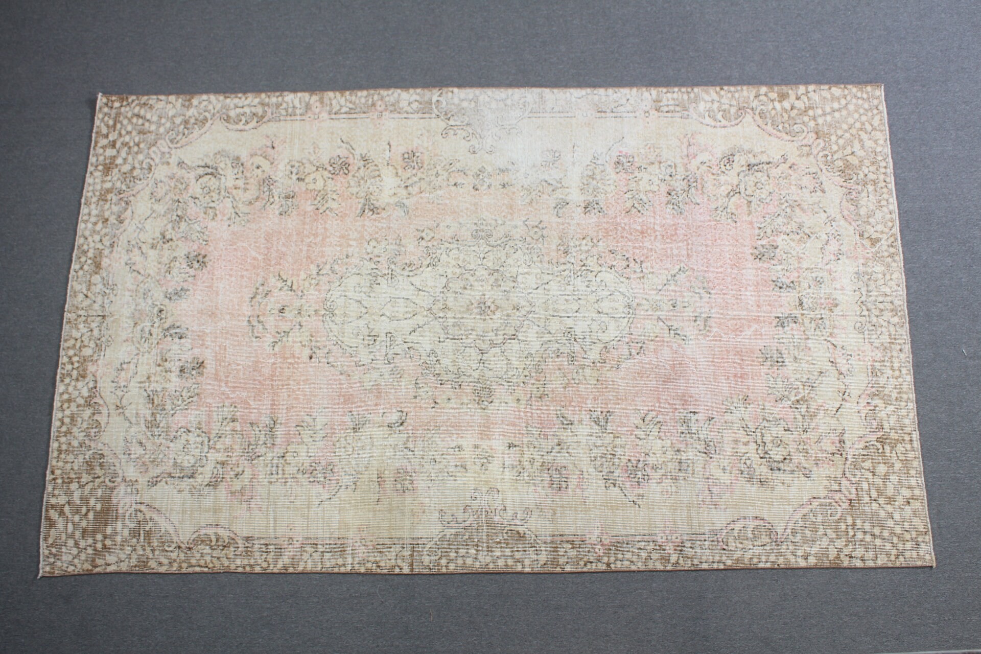 Salon Halıları, Türk Halısı, Salon Halısı, Oturma Odası Halısı, Antika Halı, Vintage Halı, Yün Halılar, Bej 5.5x9.2 ft Büyük Halılar