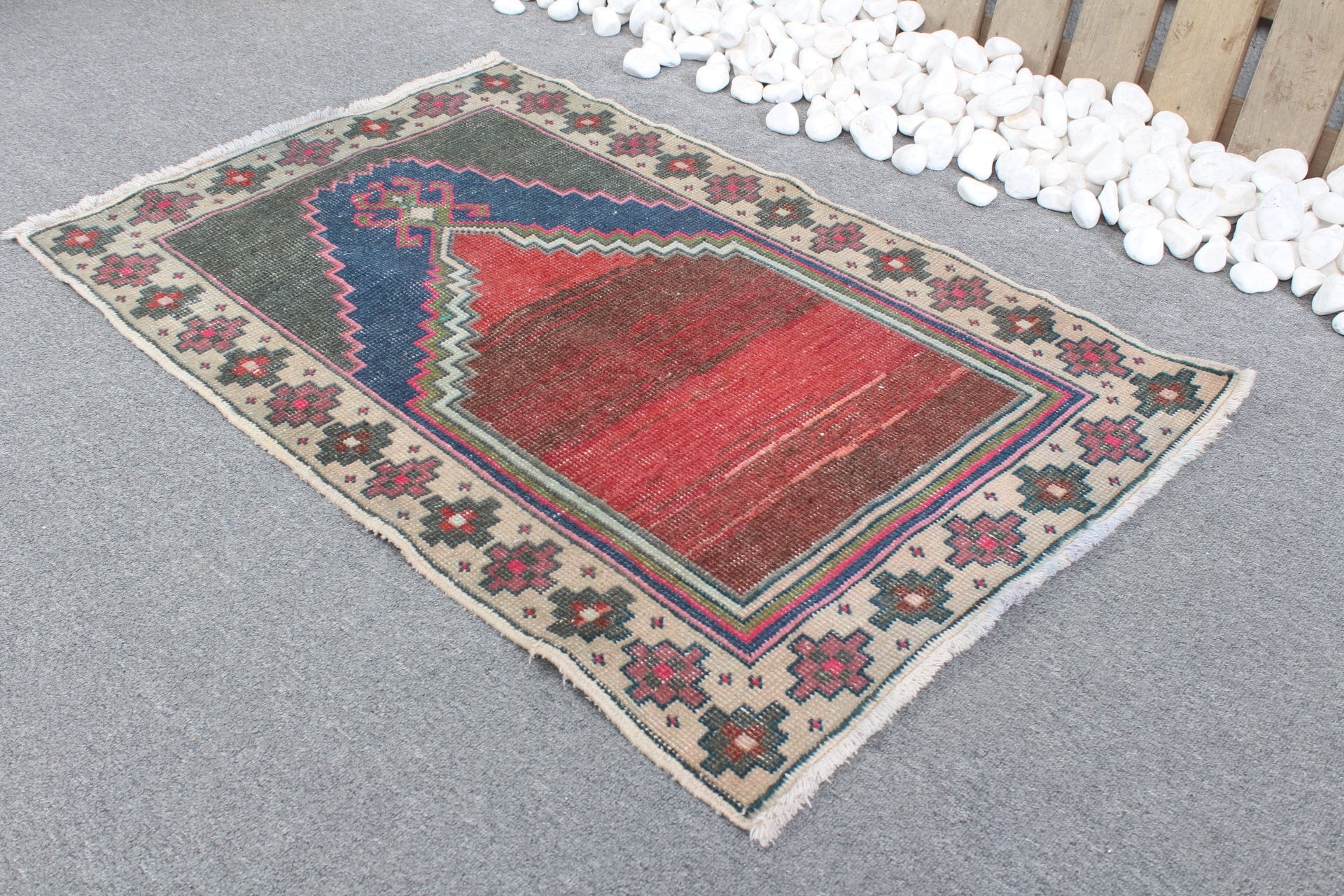 Oriental Rugs, Turkish Rug, 2.3x3.4 ft Small Rug, Entry Rug, Rugs for Bedroom, Wool Rug, Red Bedroom Rug, Vintage Rug, Kitchen Rugs