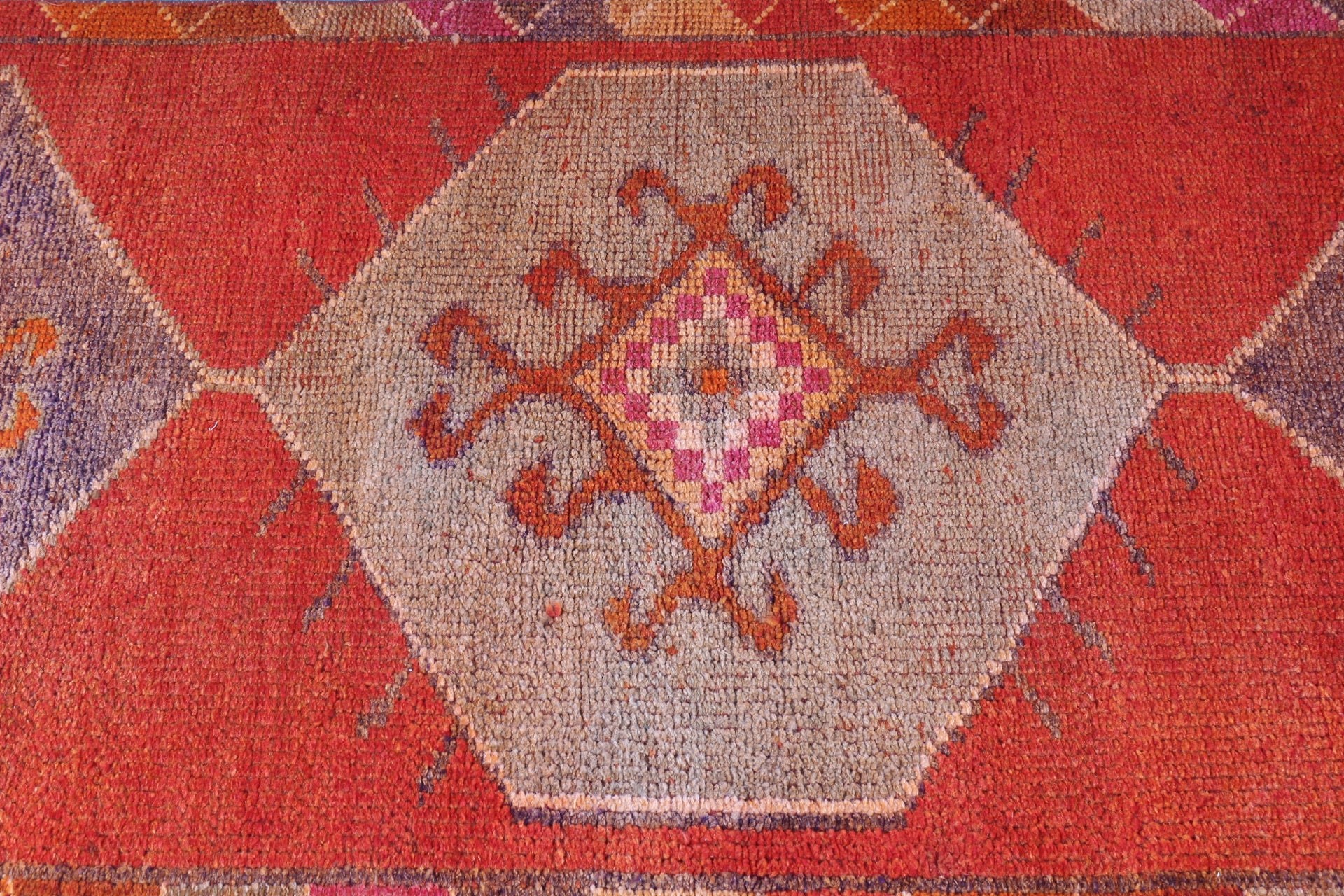 Rugs for Kitchen, 3.1x9.9 ft Runner Rug, Ethnic Rug, Wool Rug, Vintage Rug, Turkish Rugs, Red Moroccan Rugs, Hallway Rug, Antique Rug